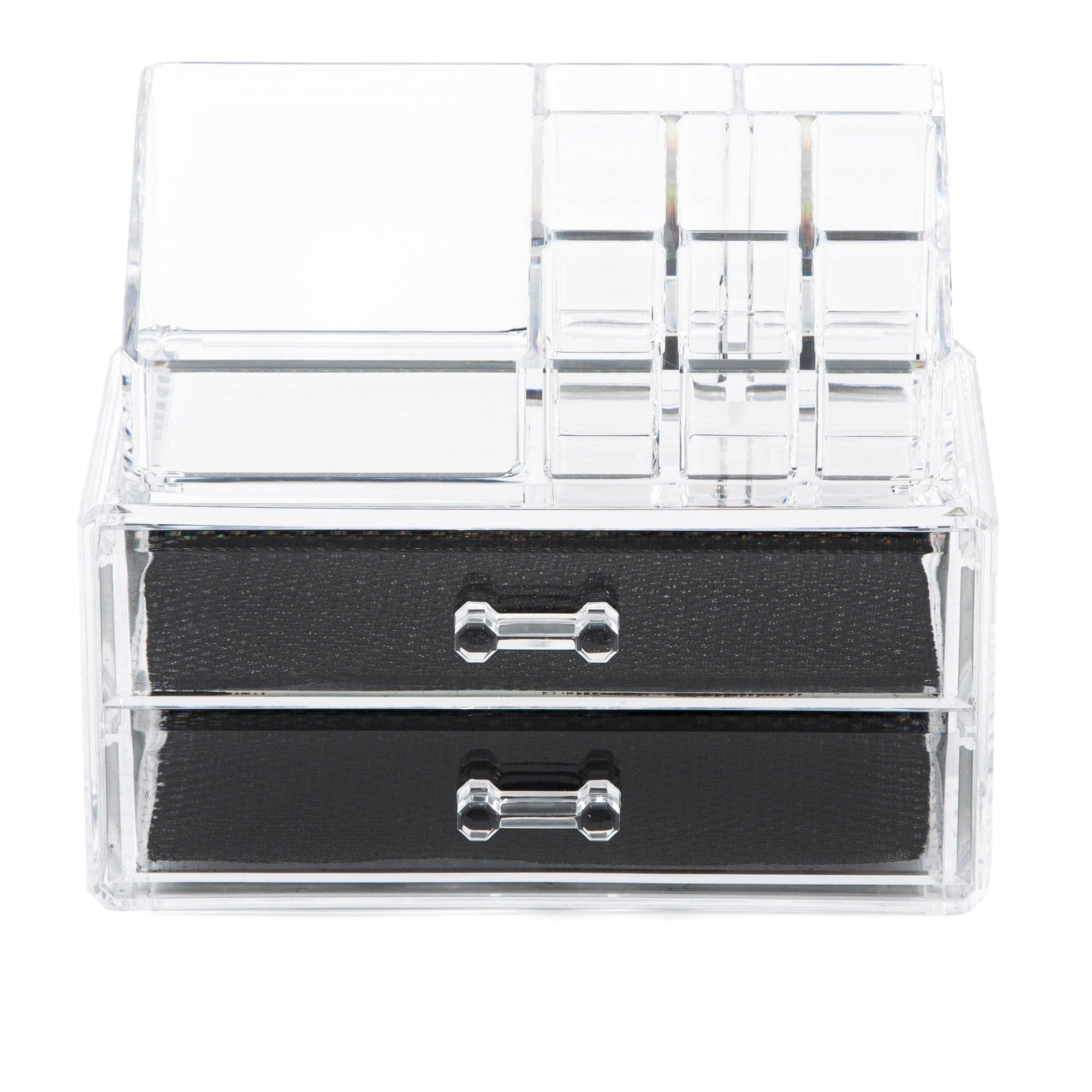 Compactor 2 Drawer Jewellery and Makeup Organiser, Transparent