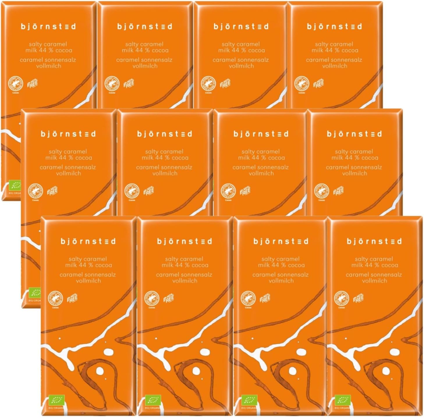 12枚セット むそう bjornsted オーガニックチョコレート ソルティーキャラメル 80g 有機JAS BeanToBar チ