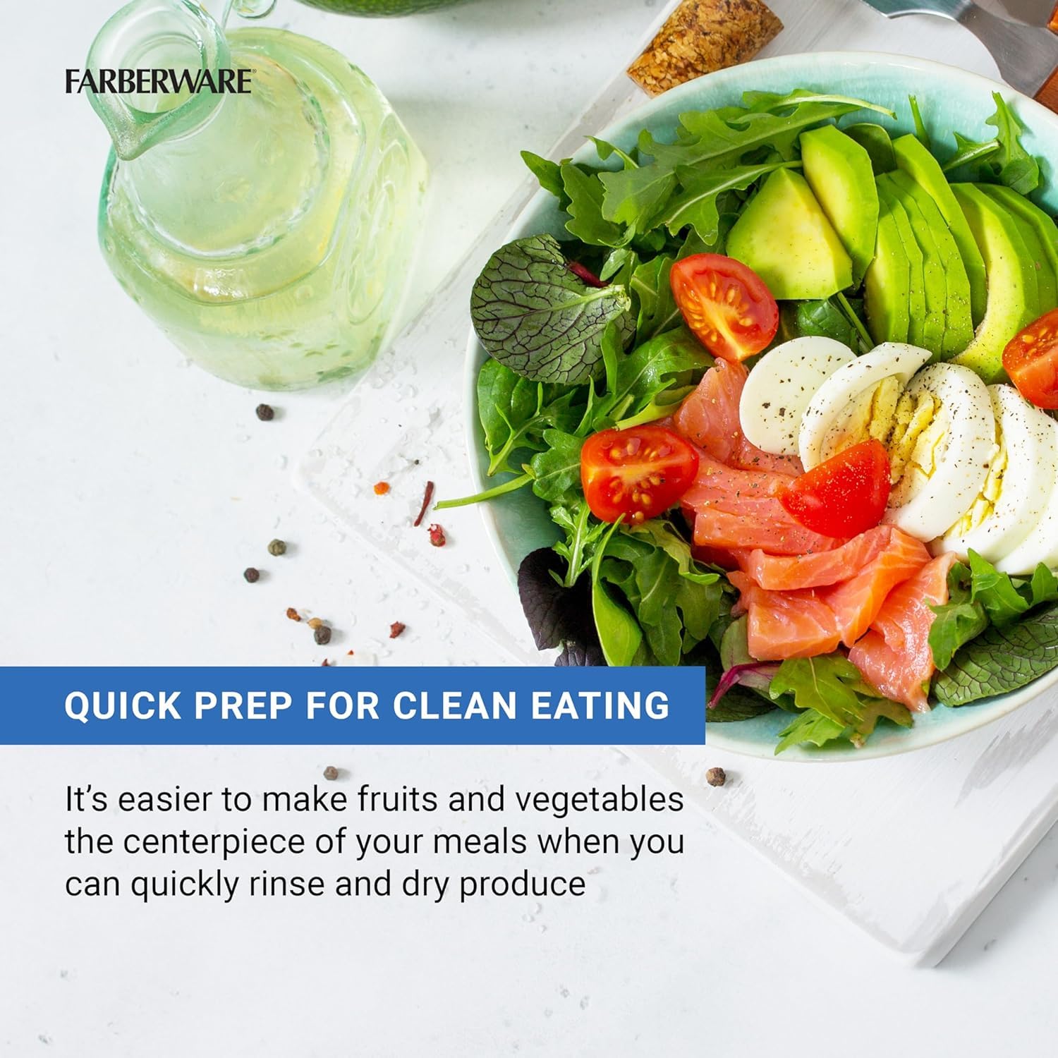 Centrifugador de ensalada – Secador de verduras multifunción con tapa de deshidratación, presiona y gira para verduras, hierbas, bayas y frutas