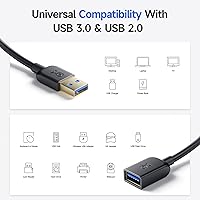 Vista 4 de Cable de extensión USB 3.0 tipo A, macho a hembra, de Cable Matters, Negro