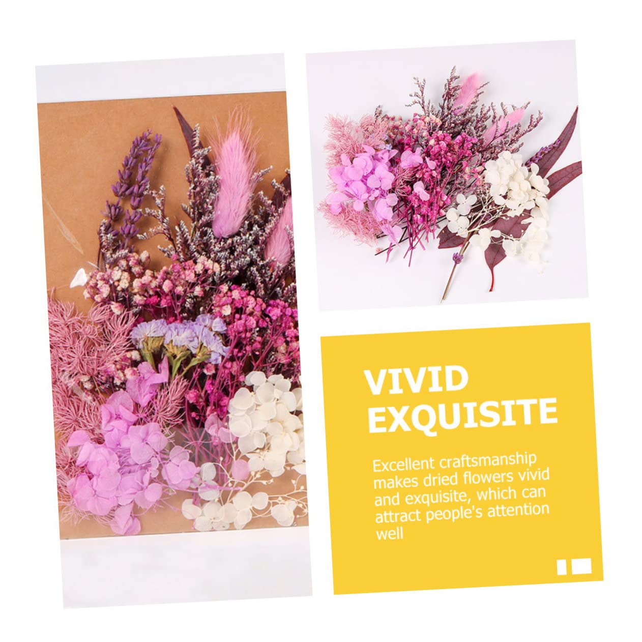 PRETYZOOM 2 Pièces 1 Fleurs séchées décoratives bouda Decoration Interieure décoration intérieure Fleur sechee gypsophile Bouquet de Fleurs séchées Plantes séchées Fleurs fraîches conservées