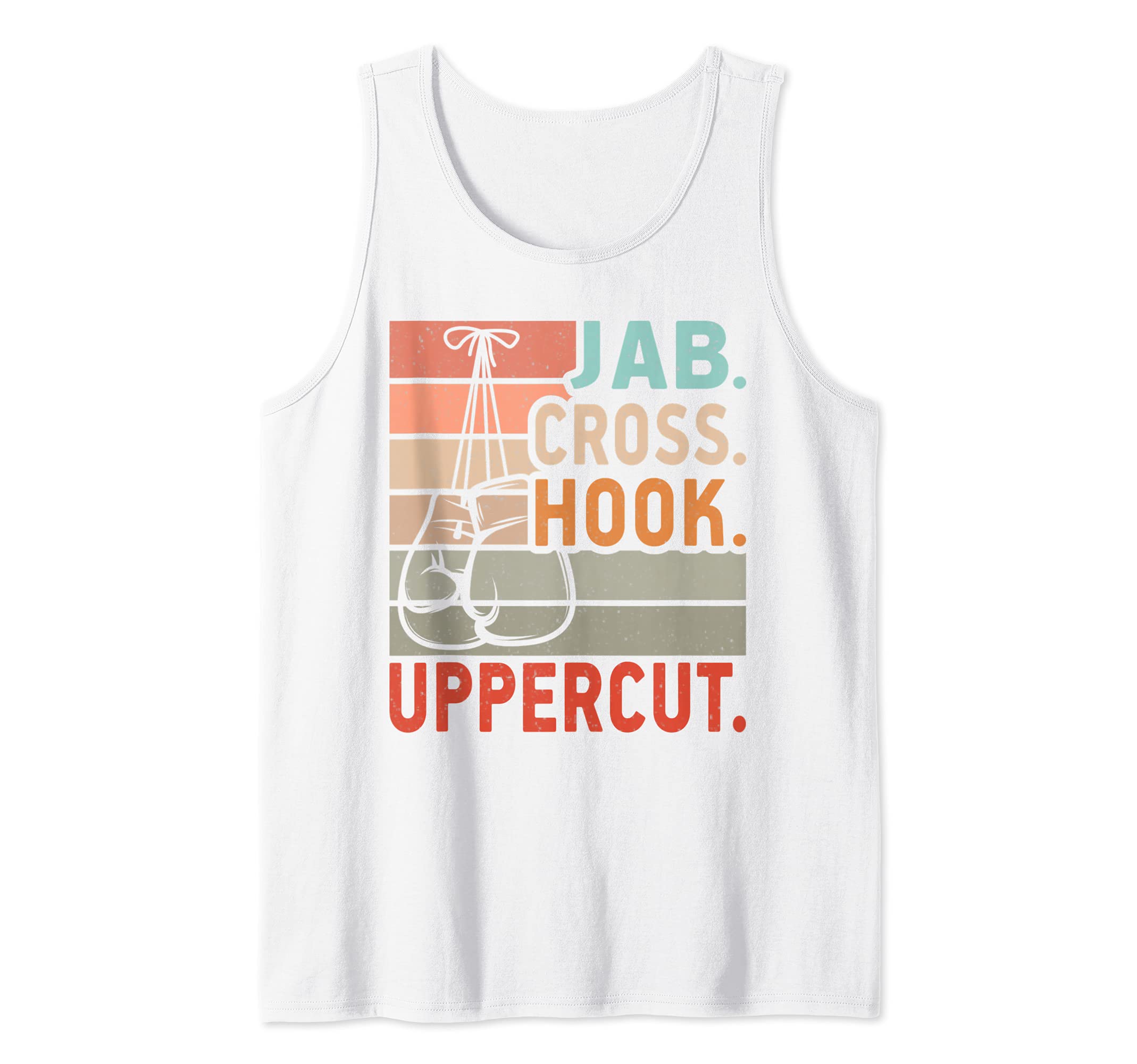 Jab Cross.... Uppercut Funny Boxing Tank Top, White