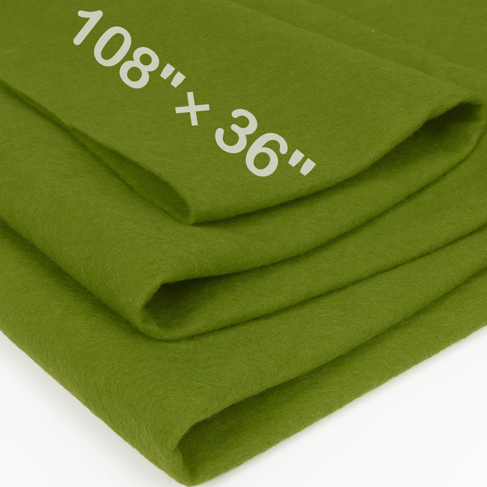 XSEINO Moss Green Large Felt Fabric 108" X 36 "(3 Square Yards), 1.4 mm Thick Soft Felt Fabric Sheet for Crafts, Green Series Colors Soft Nonwoven Fabric, Fit for Decoration, Sewing, DIY Crafts — view 22