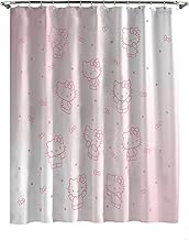 Jay Franco Sanrio Hello Kitty Shower Curtain - Pink Ombre Stars Kawaii Bathroom Décor - 70 x 72 Inch Washable Fabric Curtain