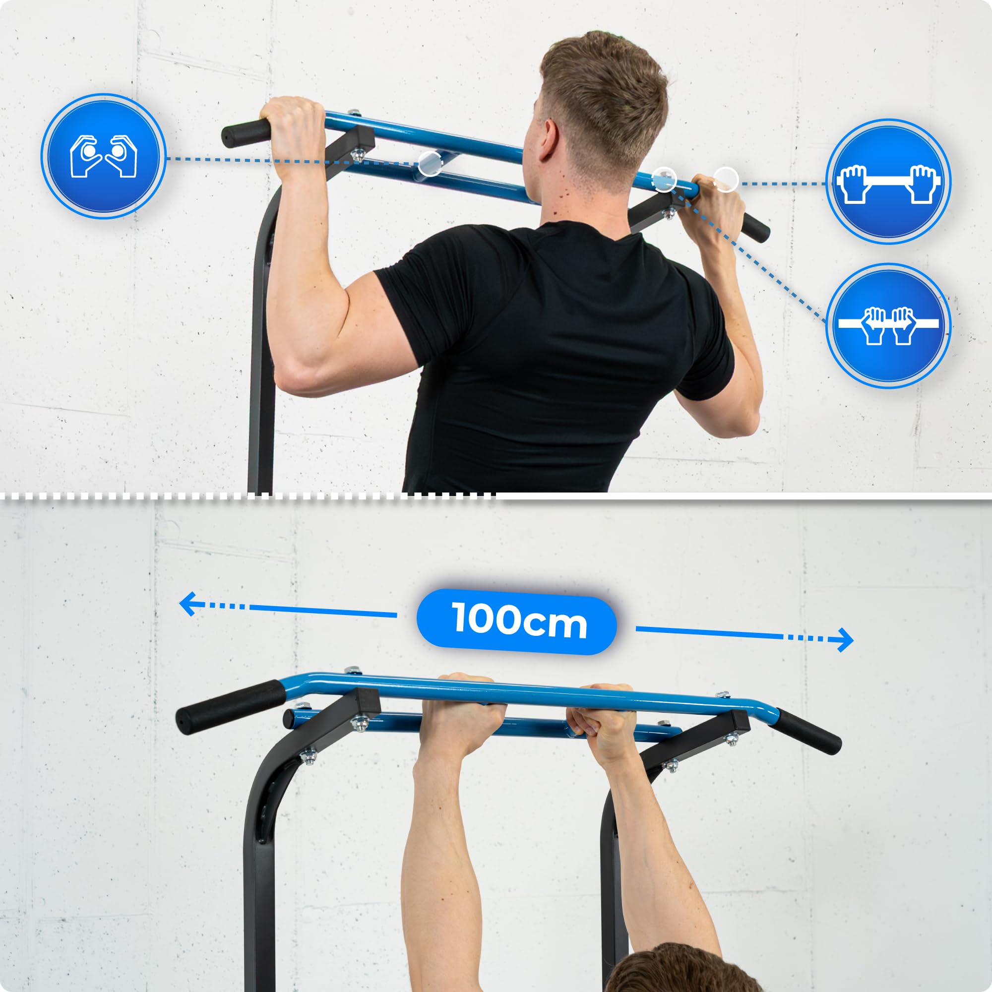 THUNDER Power Tower Dip Station - Stazione per trazioni, attrezzo per fitness a casa