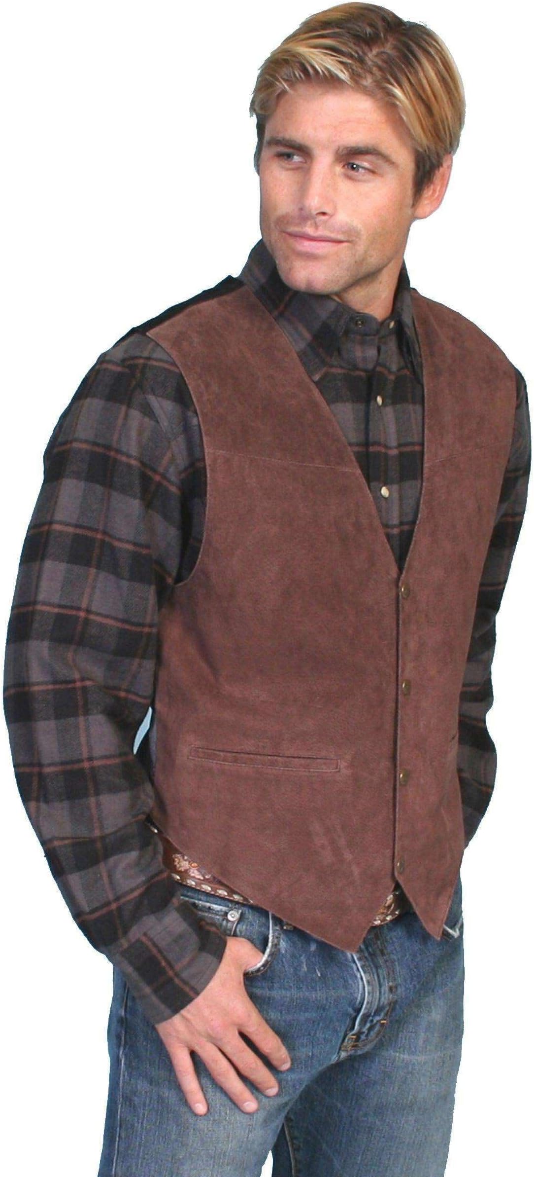 mens Suede Leather Western