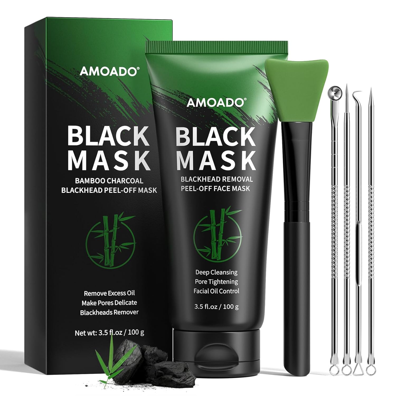 Blackhead Remover Mask, Charcoal Blackheads Peel-Off Mask Kit, Deep Pore Cleans,Oil Control, Black Head Facial Mask for Men & Women – Includes Brush,Extractor Tool Blackhead Remover Mask, Charcoal Blackheads Peel-Off Mask Kit, Deep Pore Cleans,Oil Control, Black Head Facial Mask for Men & Women – Includes Brush,Extractor Tool