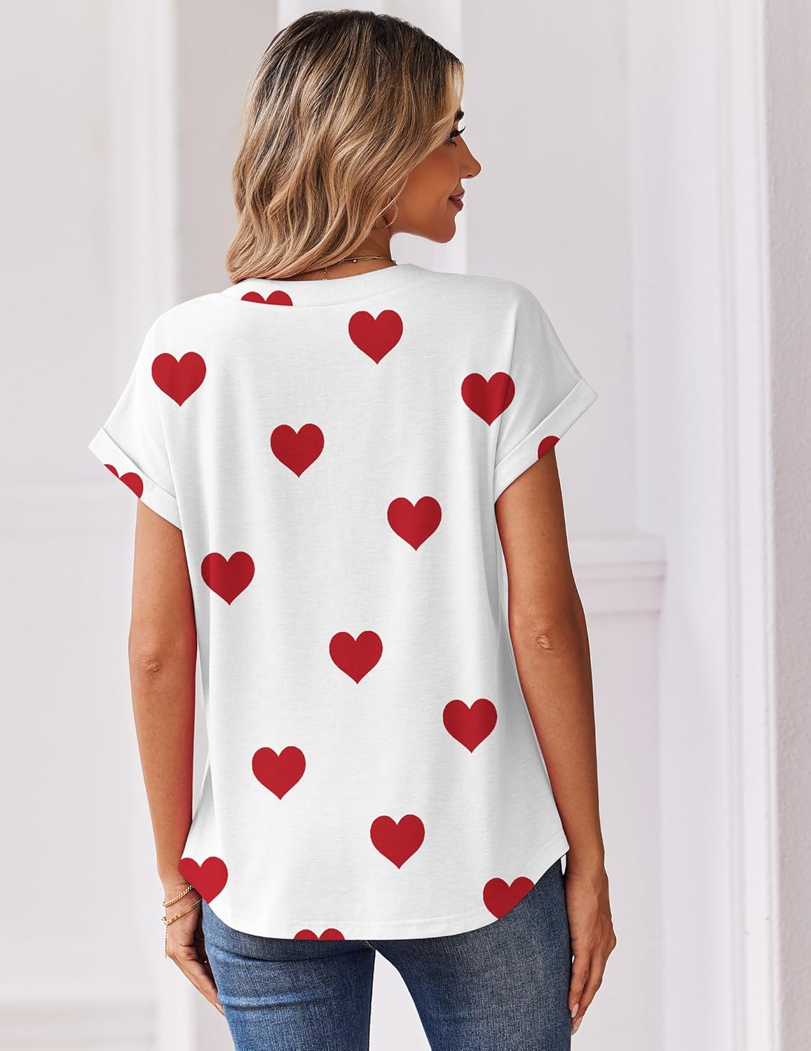 Zeagoo Women Tops Summer Short Sleeve T Shirts V Neck Dressy Casual Work Blouses Fashion Boho Clothes S-3XL - Image 5