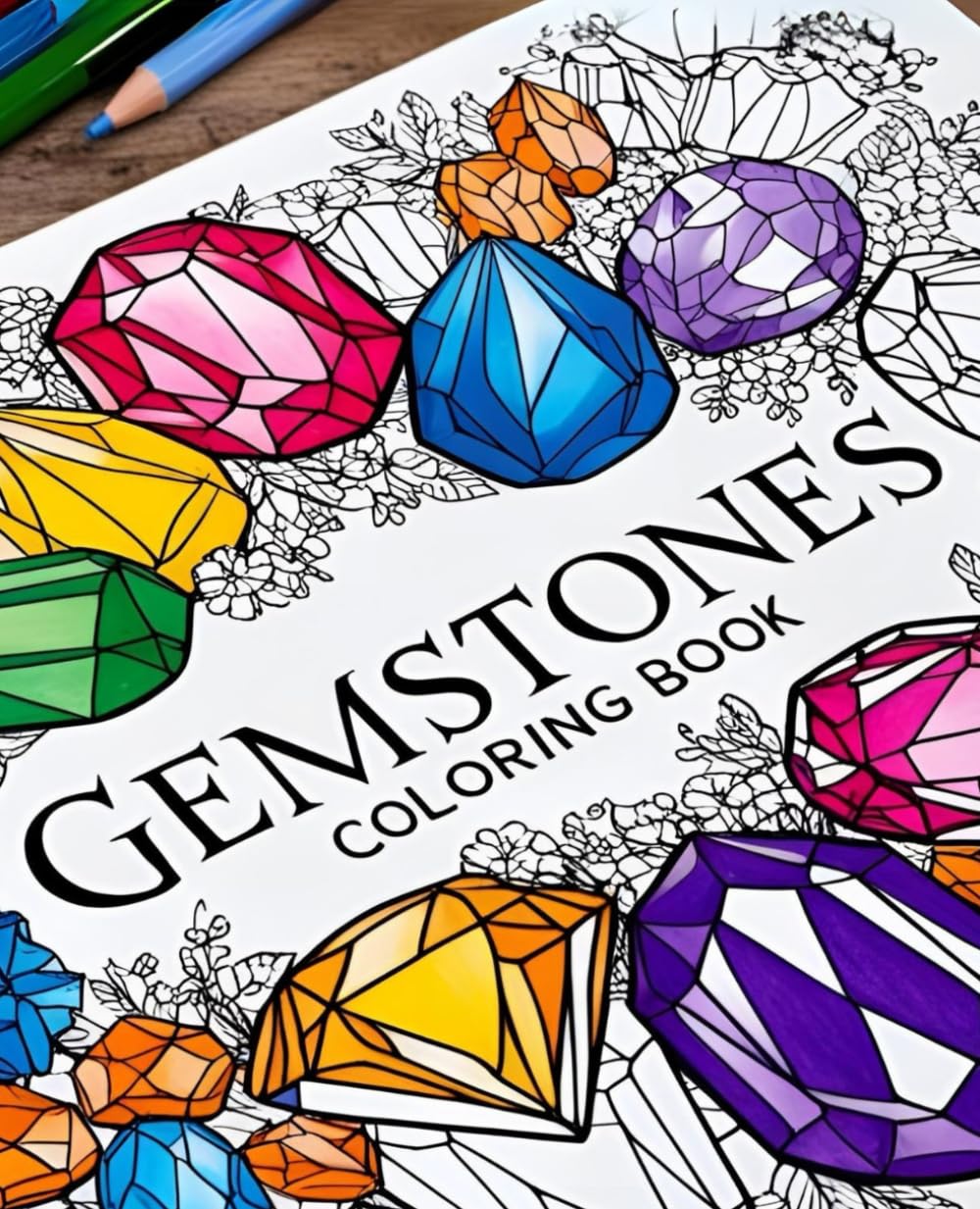 Gemstones Coloring Book: Relax and unwind with the beauty of gemstone coloring.