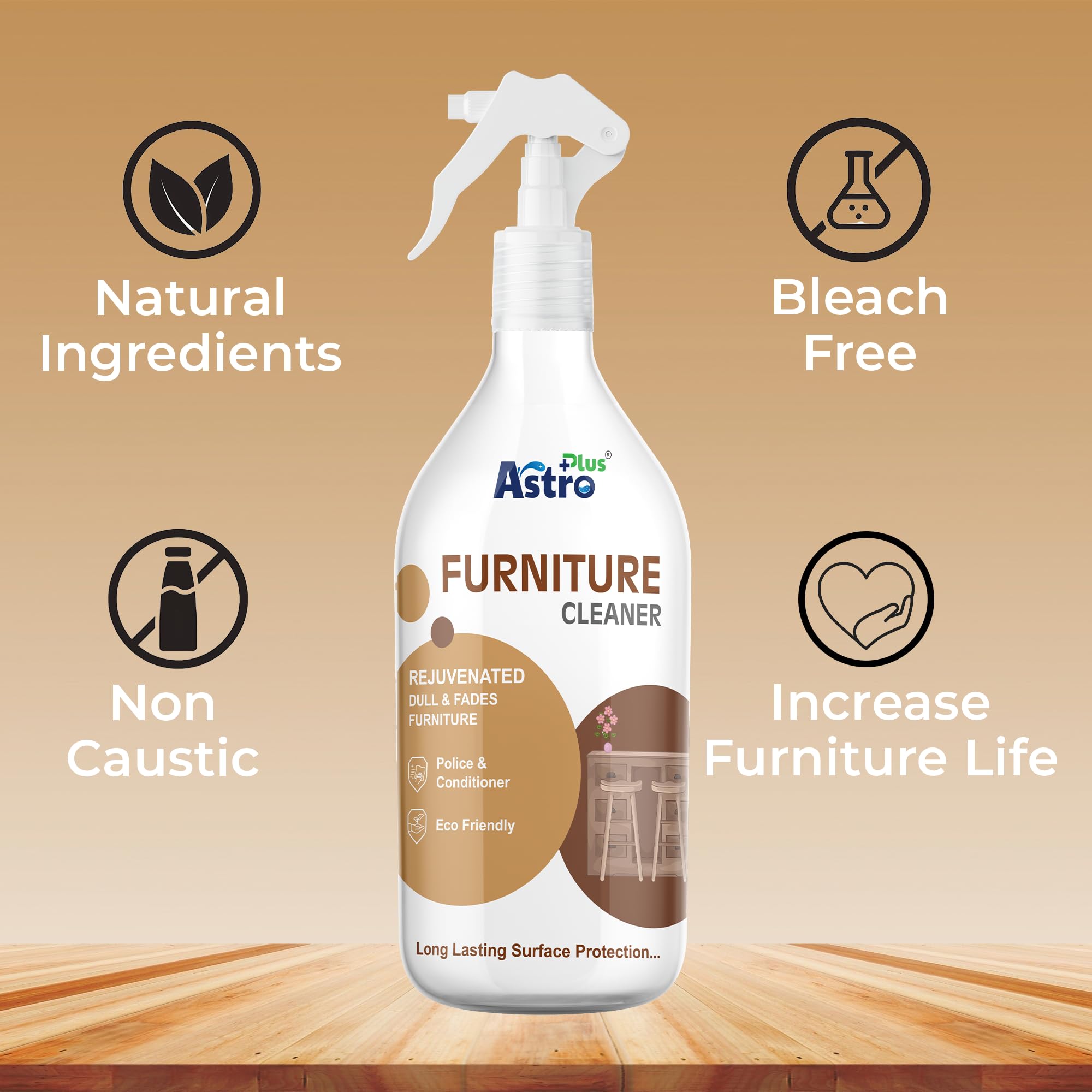 Astro Plus+ Furniture Cleaner Liquid – Removes Stains and Restores Shine (500 ml) 2