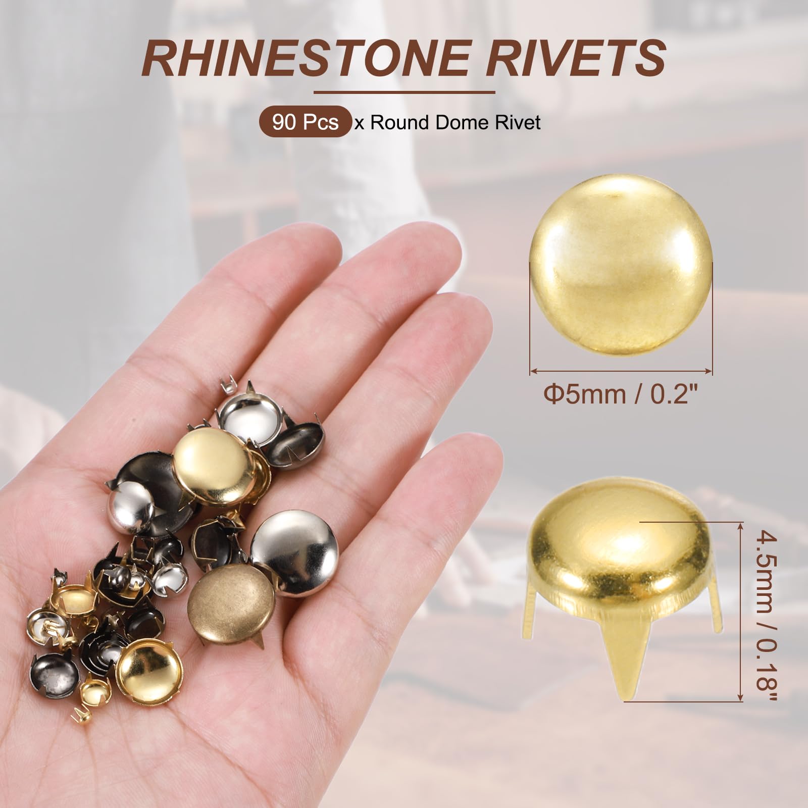 PATIKIL 5mm Round Dome Rivet - Image 2