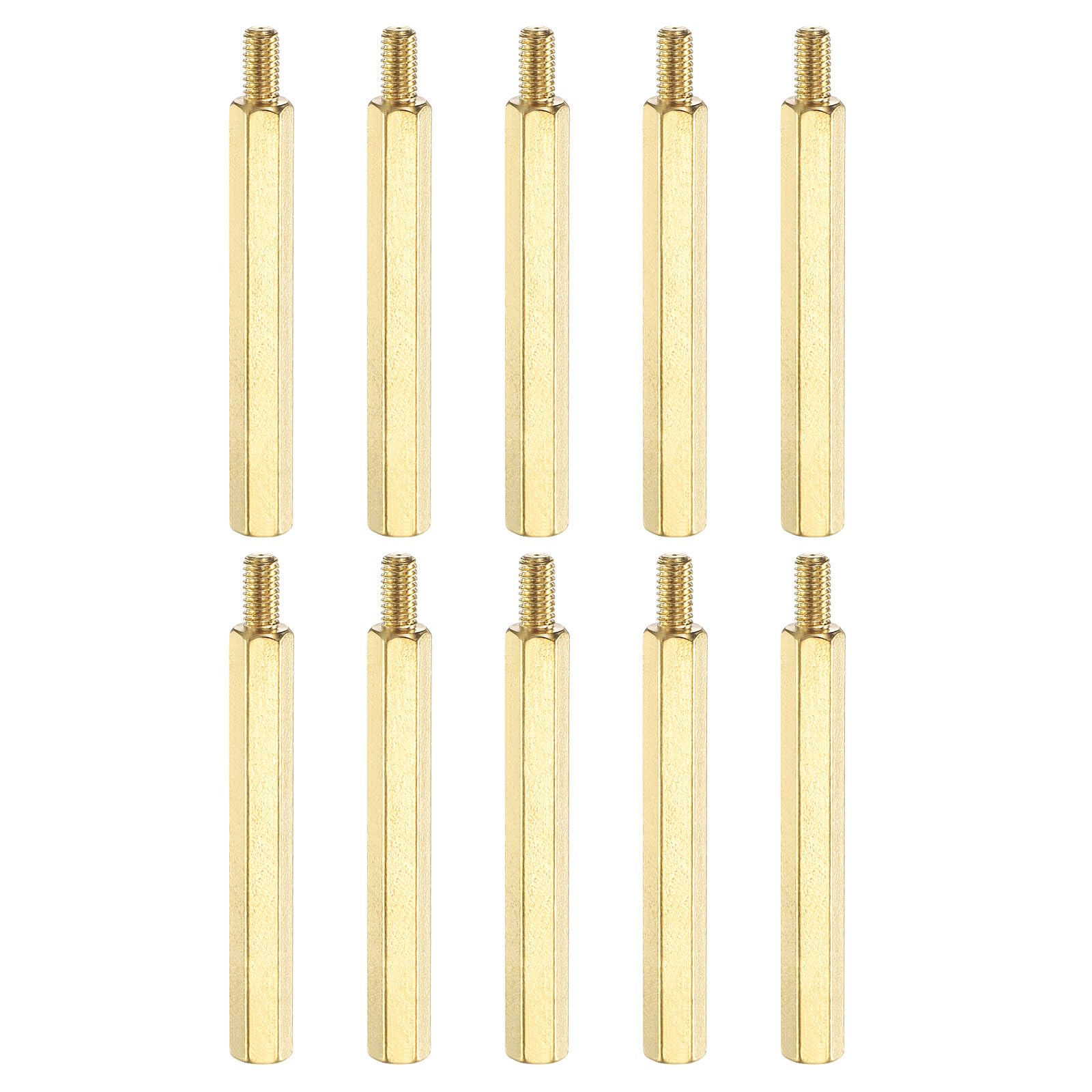 PATIKIL 10 Pcs Male to Female Thread Spacer Screws M3 x 35mm + 6mm Brass Hex Standoff PCB Motherboard Spacer Screw Nut for Drone Quadcopter Computer Electronic Projects Circuit Board