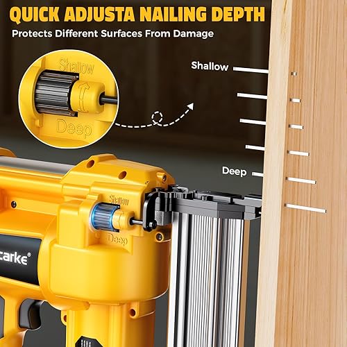 Miniatura 4 de Clavadora inalámbrica de 2 pulgadas compatible con batería DeWalt de 20 V (sin batería), pistola de clavos eléctrica 2 en 1 Ecarke con clavosgrapas