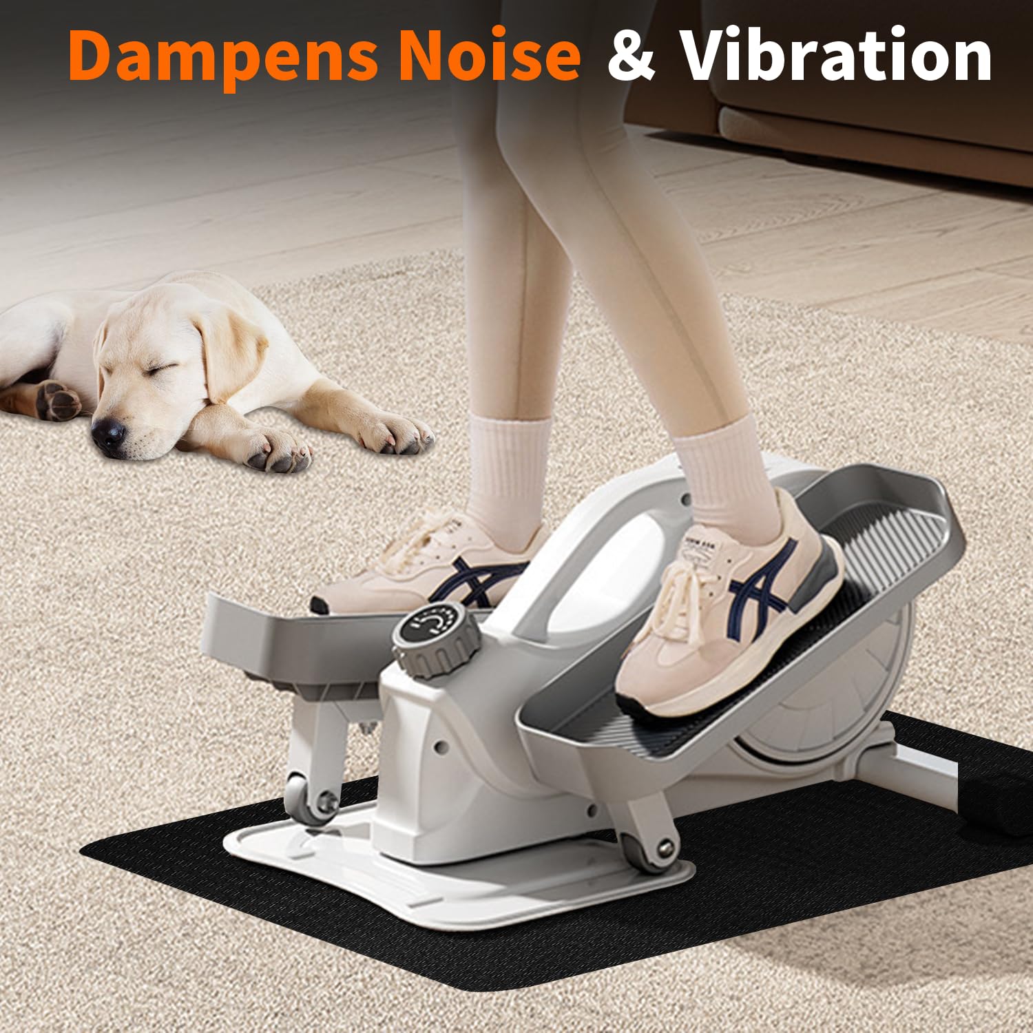 Double-Side Non-Slip Workout Mat for Elliptical Machine, Stepper Mat for Under Desk Ellipticals, Foot Peddler Ellipse Leg Exerciser Mats, Enhanced Stability & Floor Protection