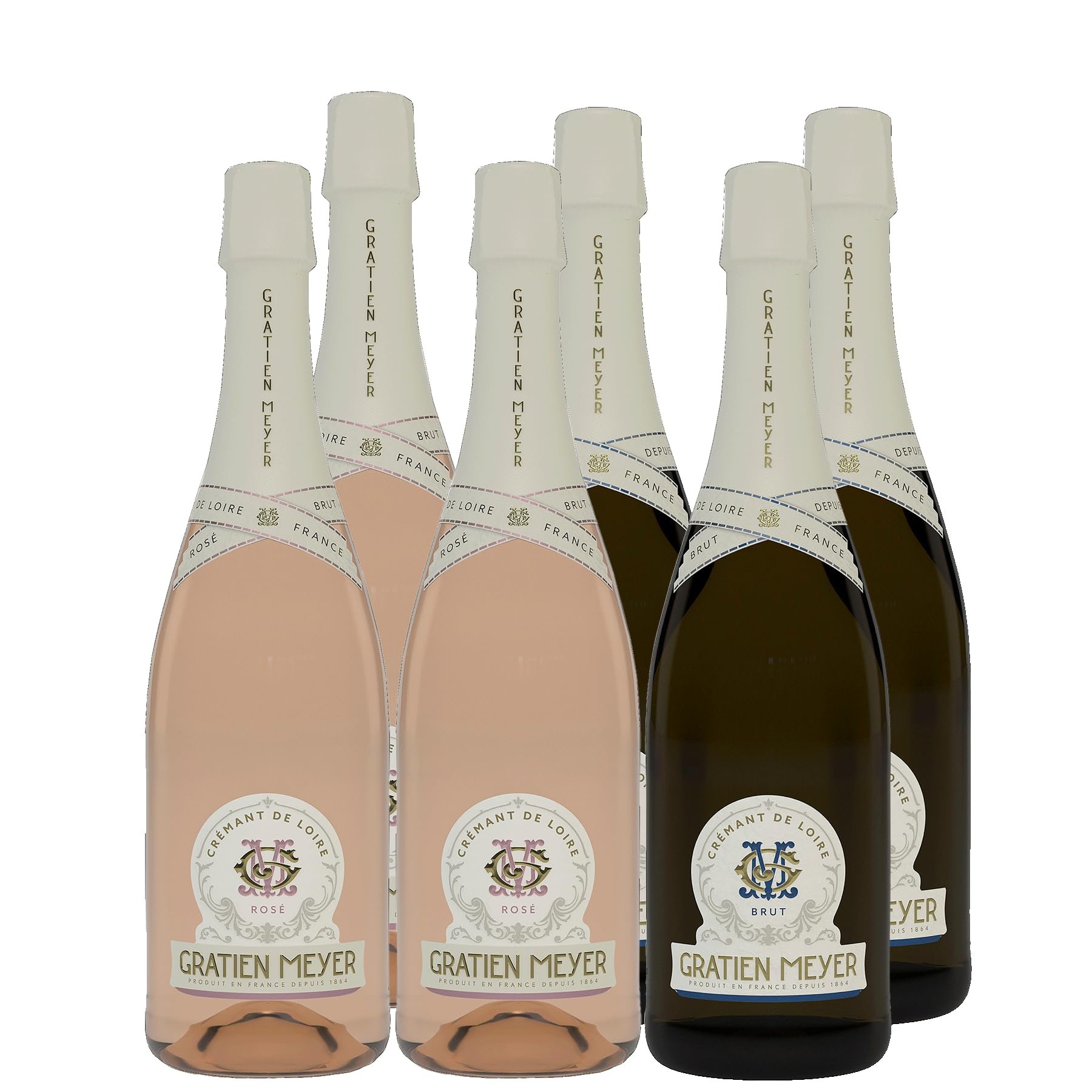 Mischpaket Gratien & Meyer Crémant de Loire AOC Brut & Rosé Brut (6x0,75l)