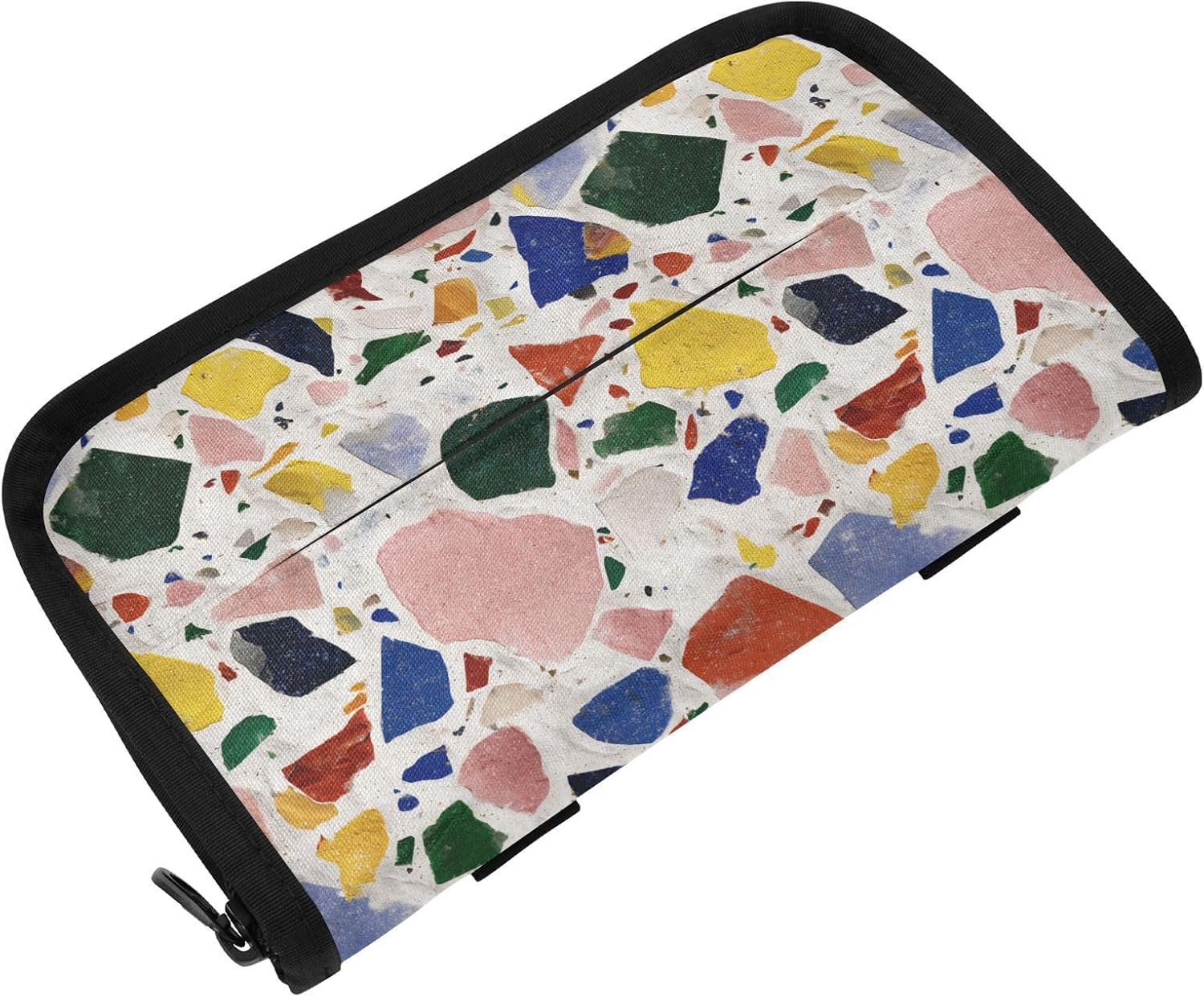Car Tissue Holder Car Visor Organizer Tissue Box Holder for Car Sun Visor Organizer with Car Vehicle Accessories Essentials Interior for Women Men Colorful Blue Pink Terrazzo