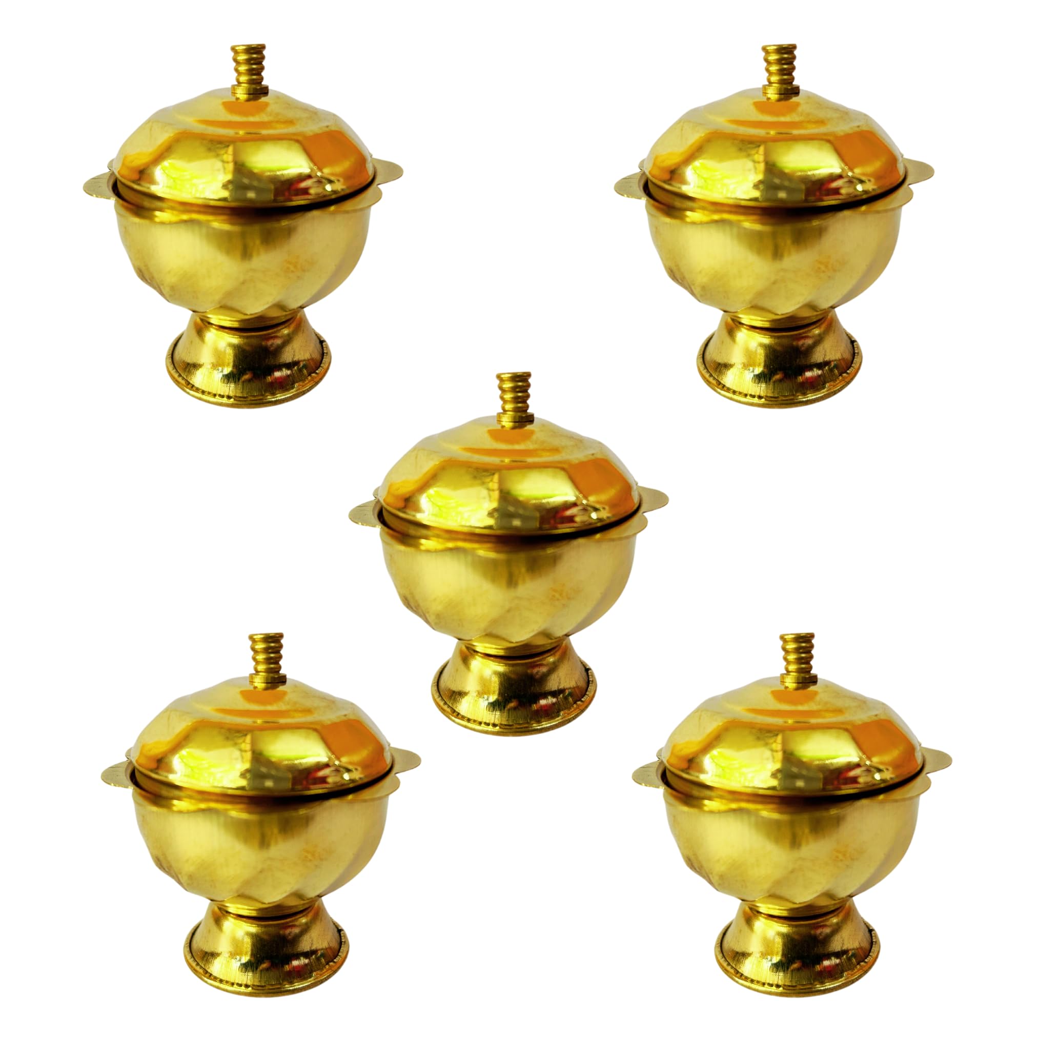 SRI YAGNAA - Brass Shanku Plates 5 pcs - Wedding Return Gifts - Housewarming Return Gifts (BSP-5) — Amazon image 4