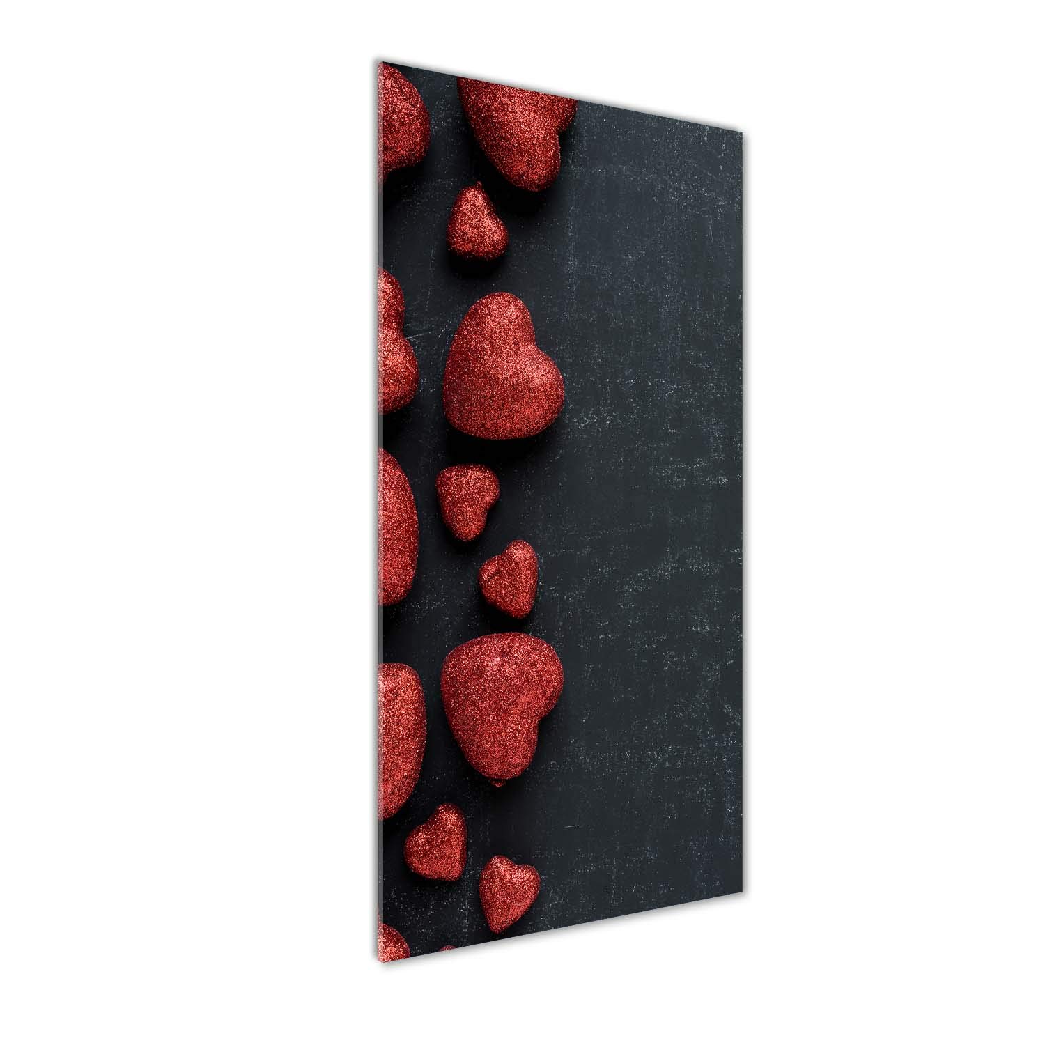 Impression sur verre acrylique Tulup 50x125 coeurs rouge tableau mural salon