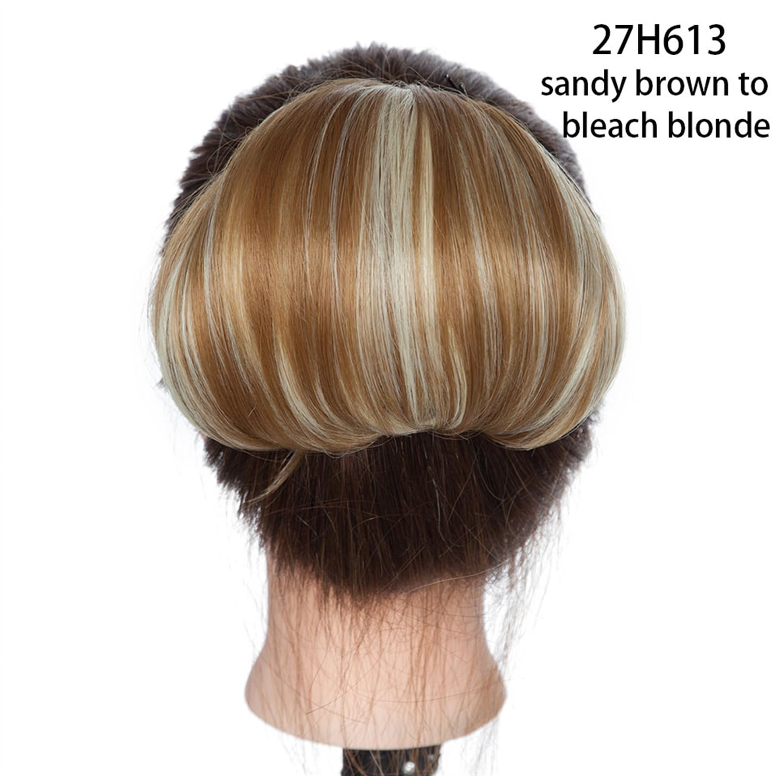 Moño de pelo Moño recto sintético Moño Piezas for el cabello 6 "Extensiones de cola de caballo con cordón Clip en la extensión del cabello Moño de rosquilla resistente al calor for mujeres Piezas de m