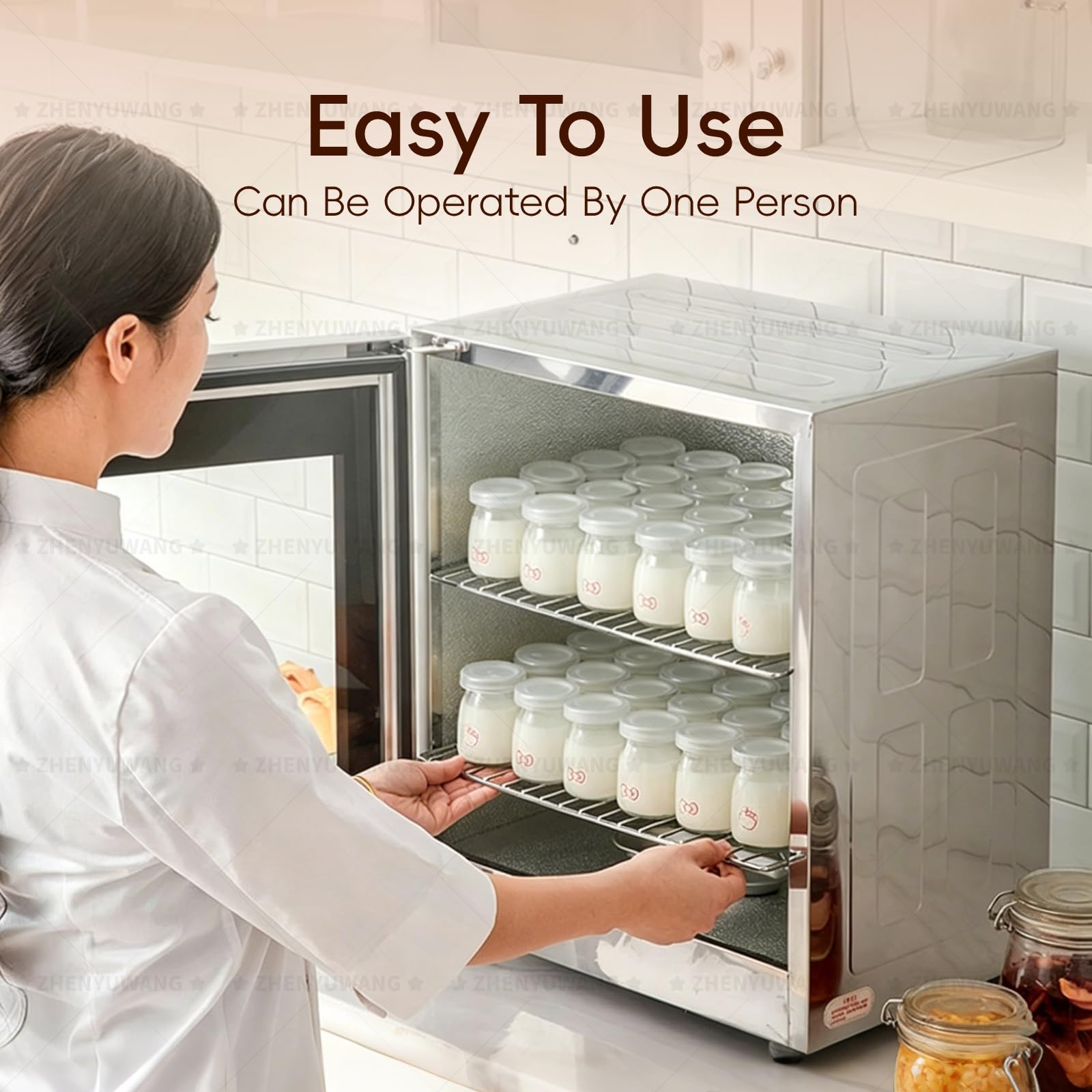 ZHENYUWANG Caja de fermentación eléctrica de Uso Comercial, 40 litros, Temperatura y Humedad Ajustables, Adecuada para la elaboración de Pan Artesanal y Yogur. 220V