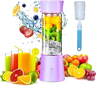 Mélangeur de Jus Rechargeable Portable, Déplaçable Pour Les Voyages, 380ml Appareil électrique Entièrement Presse-agrumes Automatique, Lait-shake Pour Bébé Aliments Juicer Smoothie Maker Violet