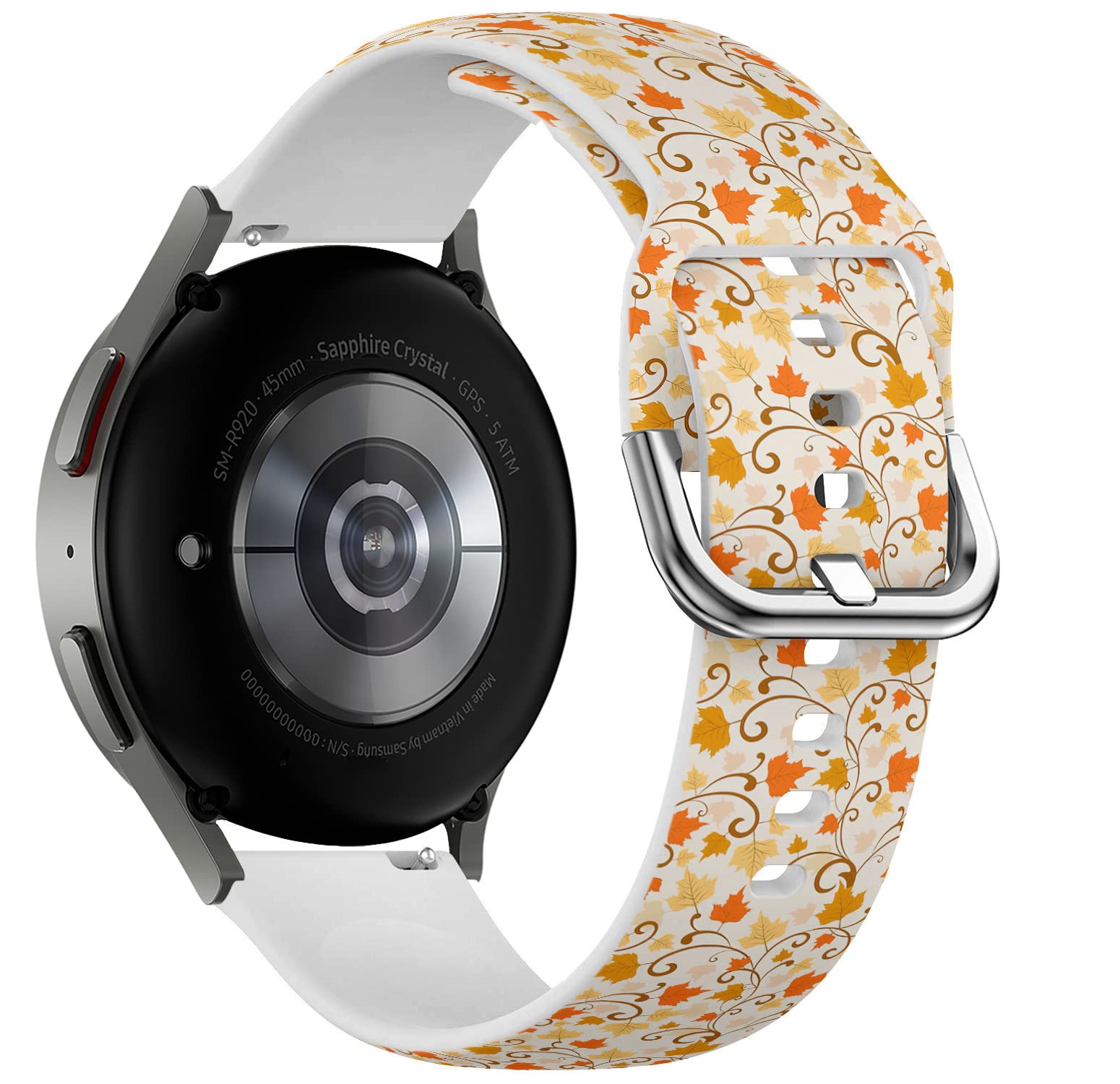 Honeexy Band, (Autumn Leaves Pattern) Compatible with Samsung Galaxy Watch 6 / Classic, Galaxy Watch 5 / PRO, Galaxy Watch 4 Classic, Soft Silicone Watch Strap Wristband Smartwatch Band