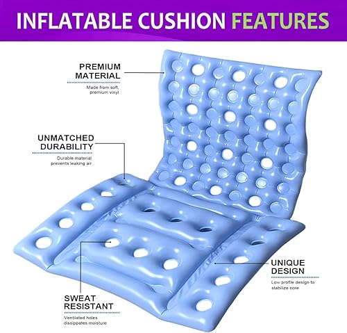 Cojín inflable para silla de ruedas antidecúbito, respaldo transpirable, cojín de aire para úlceras por presión, cojín de asiento portátil de viaje