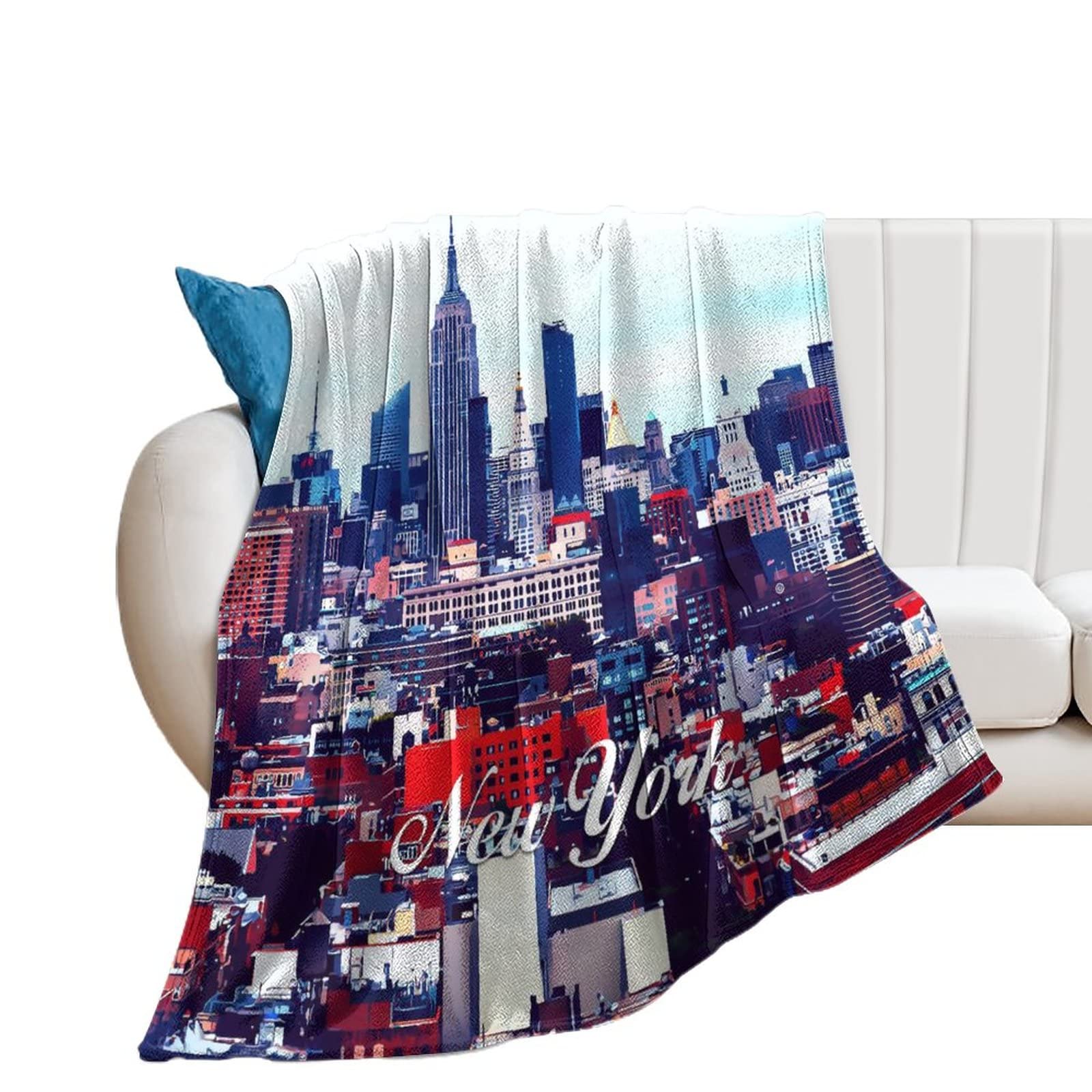 Couverture en flanelle New York au fini duveteux et qualitatif