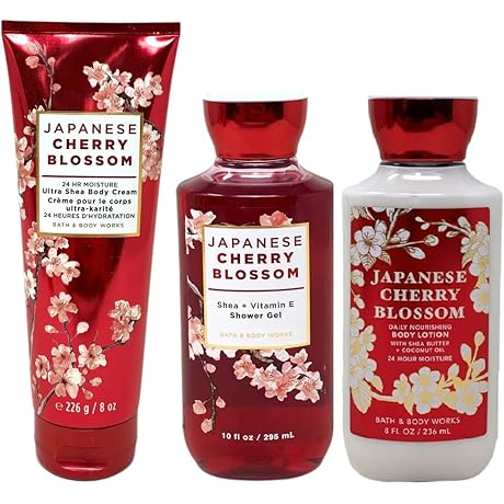 Bed Bath and Body Works 3-Piece Japanese Cherry Blossom Bath Kit