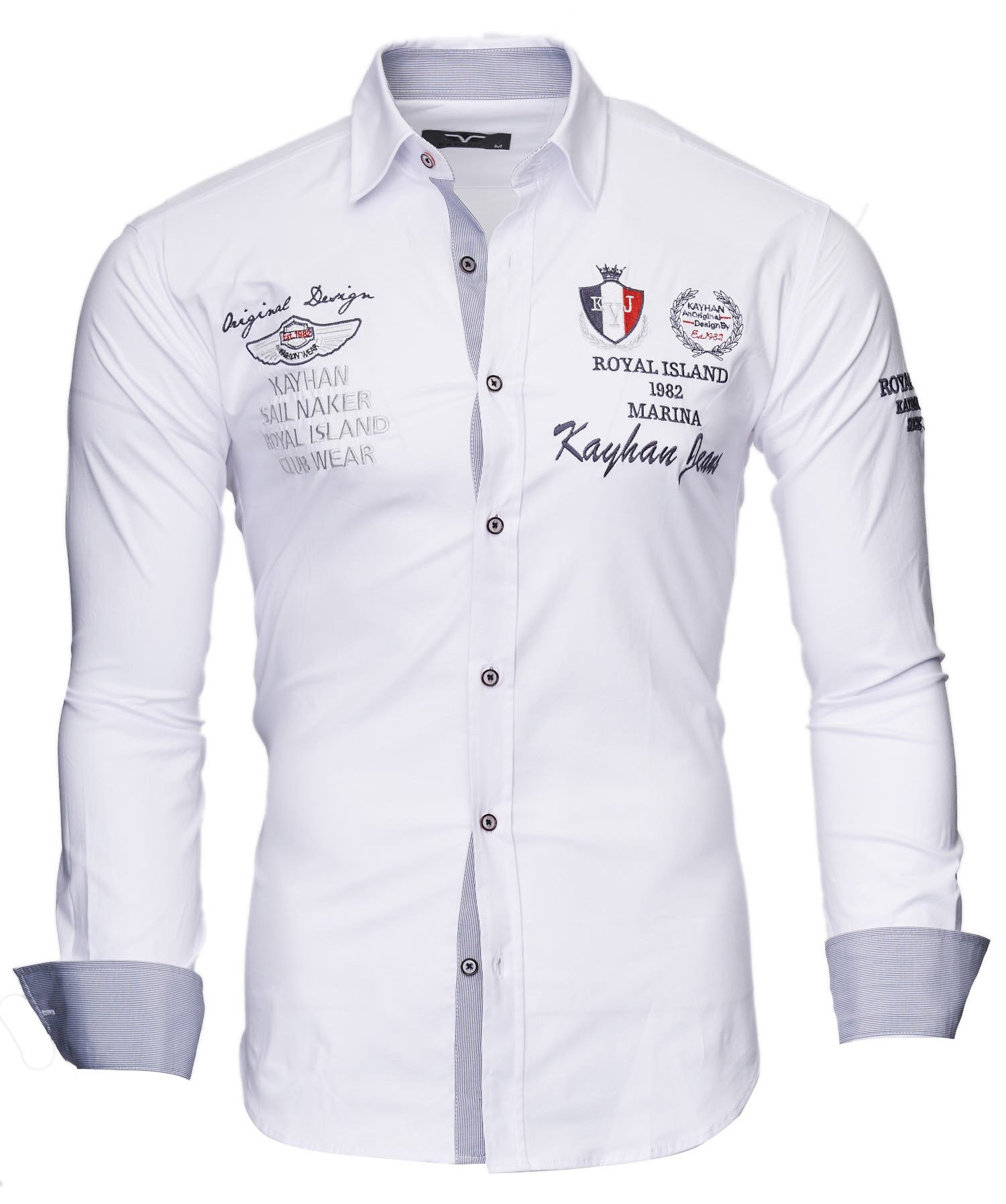 Kayhan Camisas Hombres Camisa Hombre Manga Larga Ropa Camisas de Vestir Slim fácil de Hierro Fit S M L XL XXL-6XL - Modello Monaco