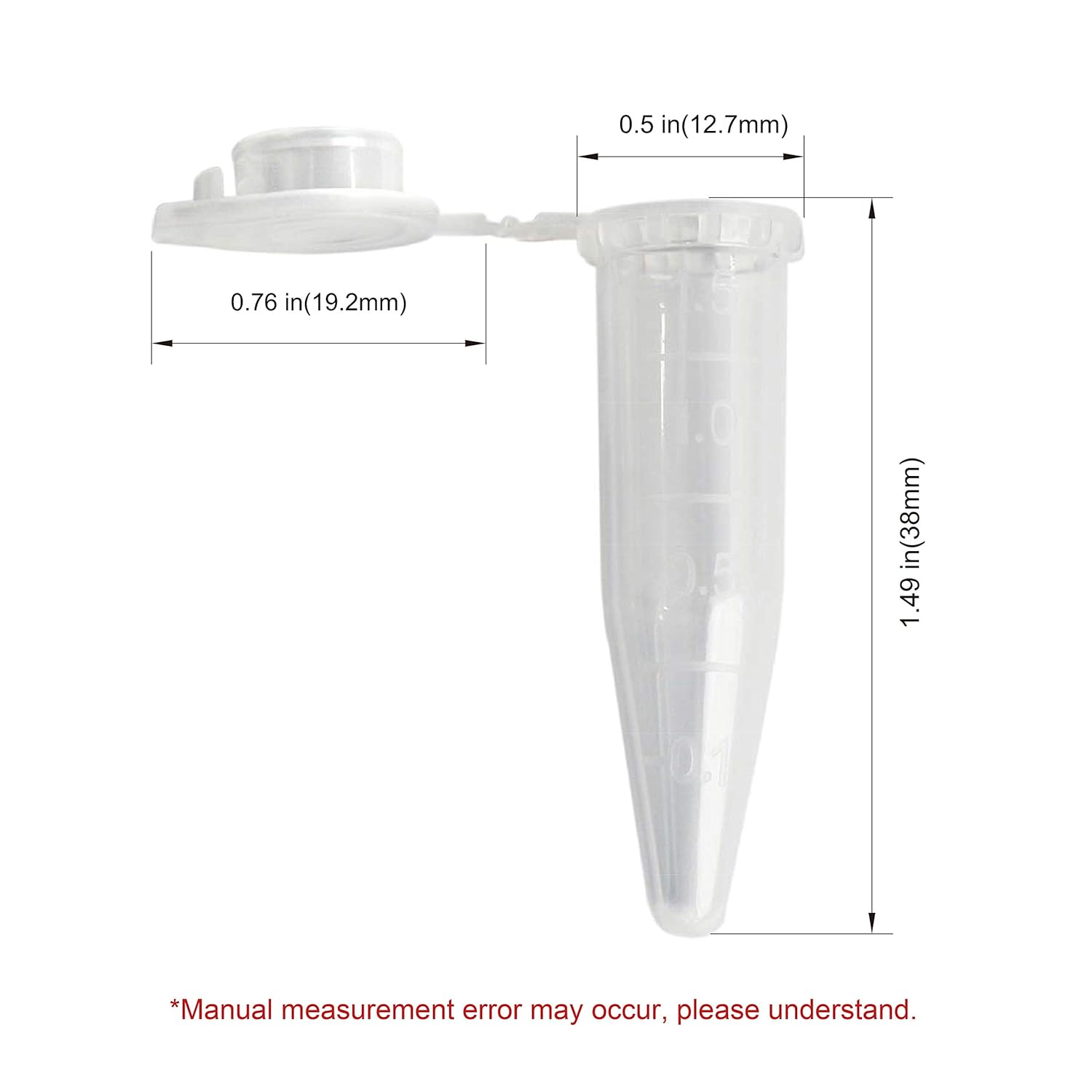 ULAB Scientific Autoclavable Microcentrifuge Tubes 1.5ml with Hinged Lid, Falcon Tube, Frosted Writing Area, Polypropylene Graduated Microcentrifuge Tubes, Pack of 500, UCT1003