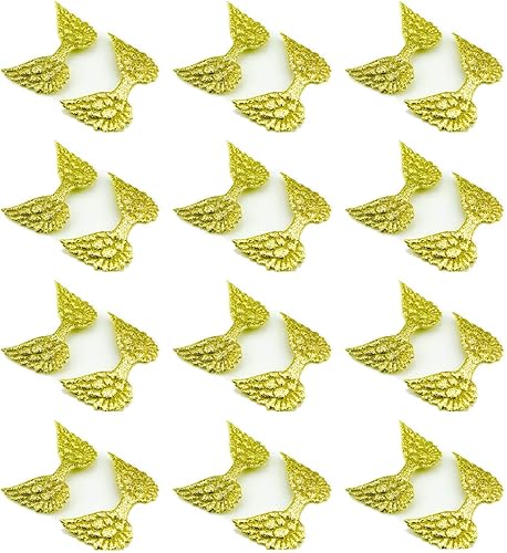Paquete de 30 apliques de alas de ángel para coser, accesorios para el cabello, decoración de tartas, álbumes de recortes, muñecos de recortes,