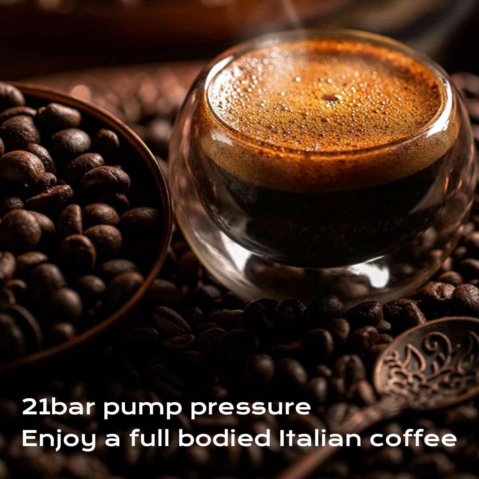 Cafetera Espresso Portátil, Cafetera a Presión de 21 Bares con Carga Tipo C y Batería de 7800mAh, para Cápsulas DolceGusto y Café Molido, para Viajes Camping Oficina (BLACK)