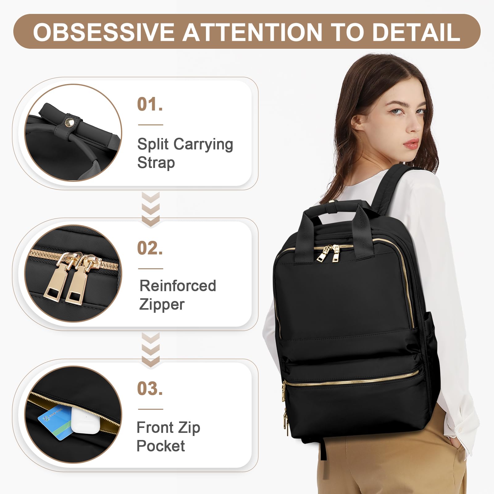UPPACK Zaino Ryanair 40x20x25 Zaino Da Viaggio aereo Bagaglio a Mano Donna Zaino Borse da Cabina Borsa da Viaggio aereo Zaino per PC Impermeabile Casual Daypack