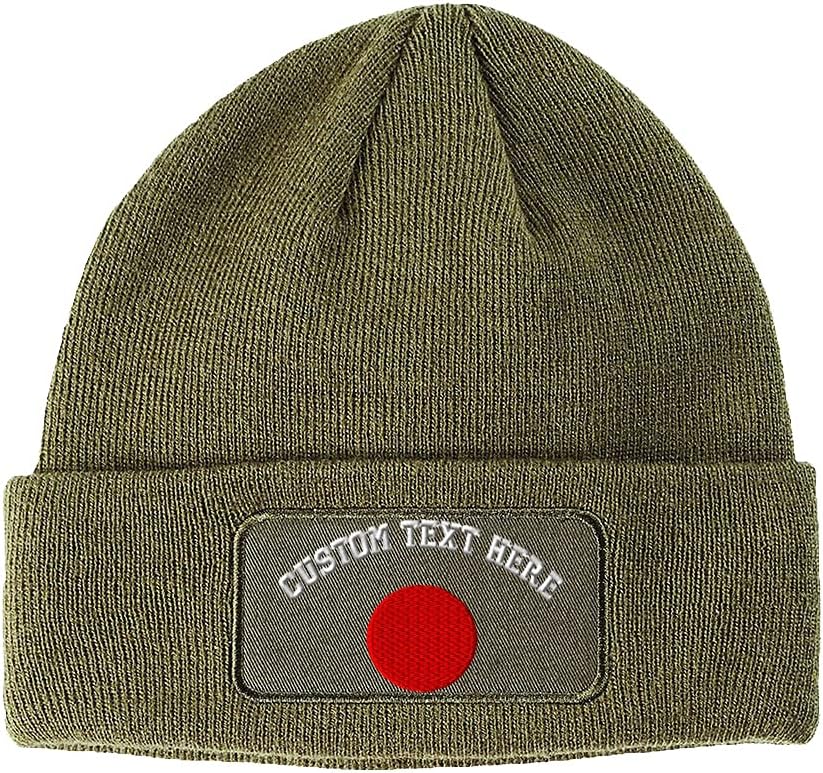 Speedy Pros Patch Beanie Japanese Flag Seal Embroidery Skull Cap Hats for Men & Women