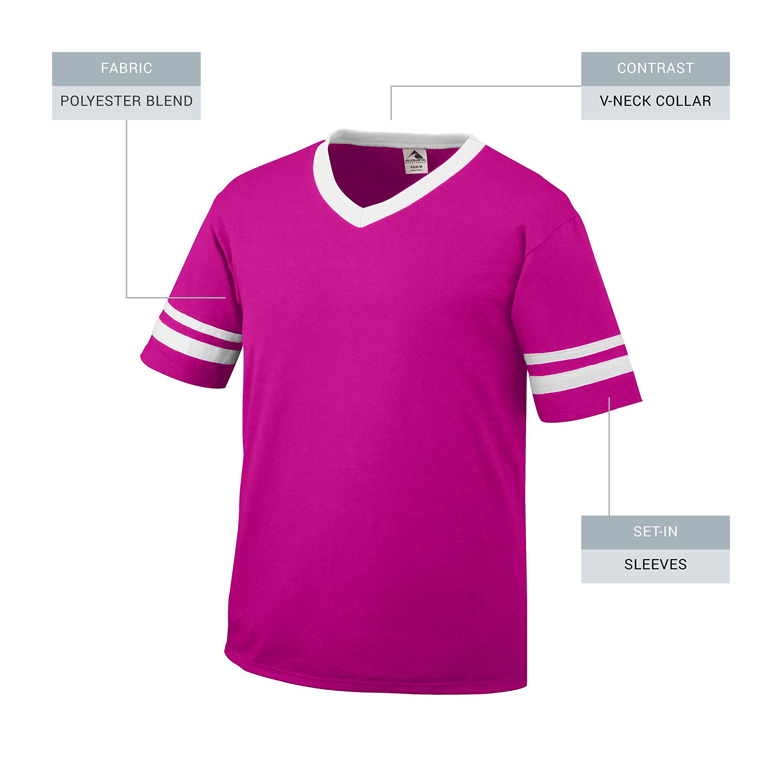 Augusta Sportswear Męska koszulka z paskami na rękawie