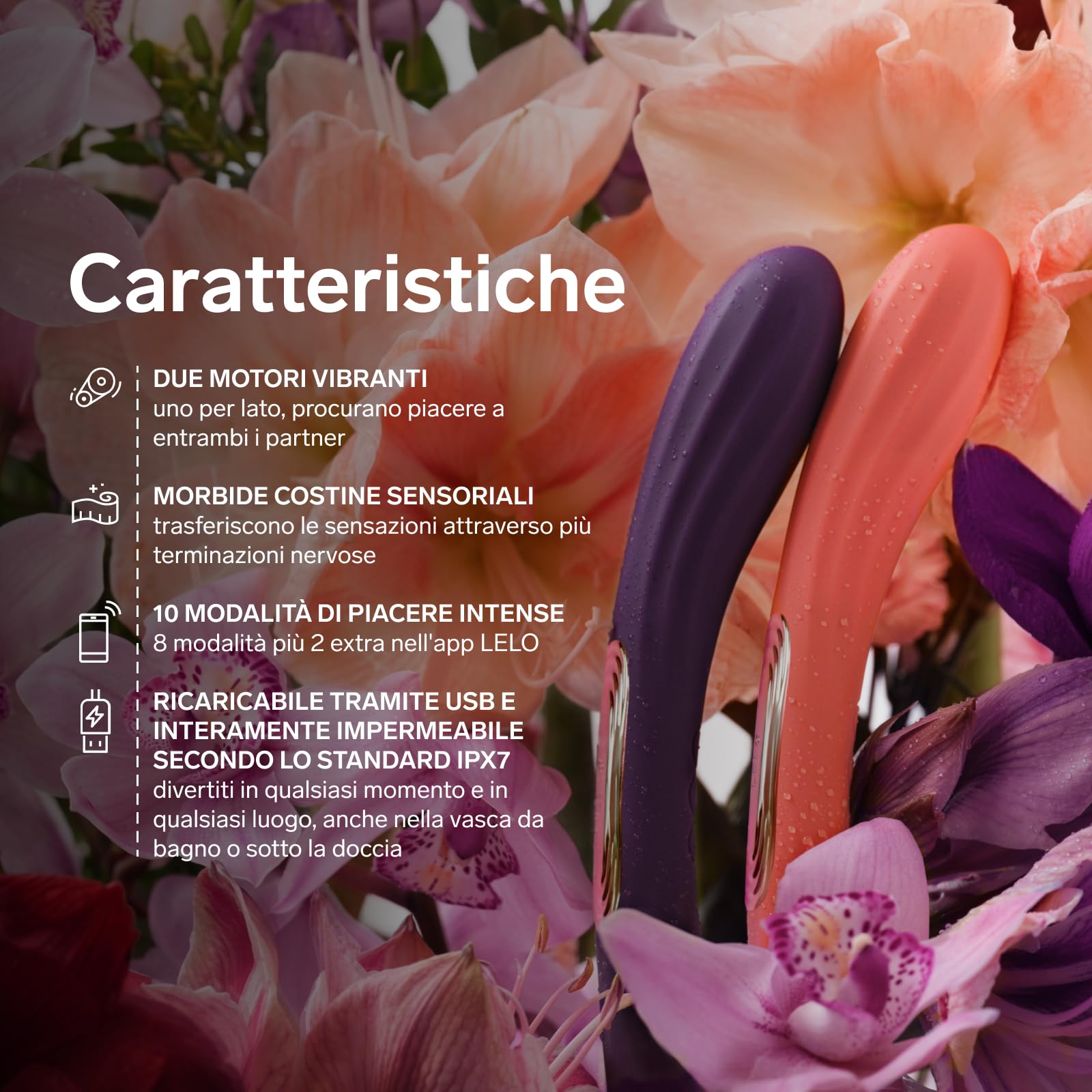 LELO BOOMERANG Vibratore a Doppia Estremità per Coppie con App Bluetooth e 10 Modalità di Piacere, Vibratore Doppia Penetrazione, Cerise