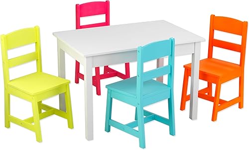 KidKraft 26324 mesa fosforescente y 4 sillas para niños 1 Multicolor