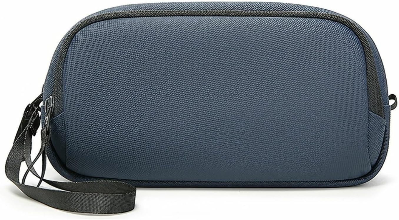 Digital Storage Bag Synthetic Leather Ultra Lightweight Water Repellent Multi Compartment Portable Travel Organizer with Handle Fits 8 Inch Tablet for Casual Travel Use Men Women