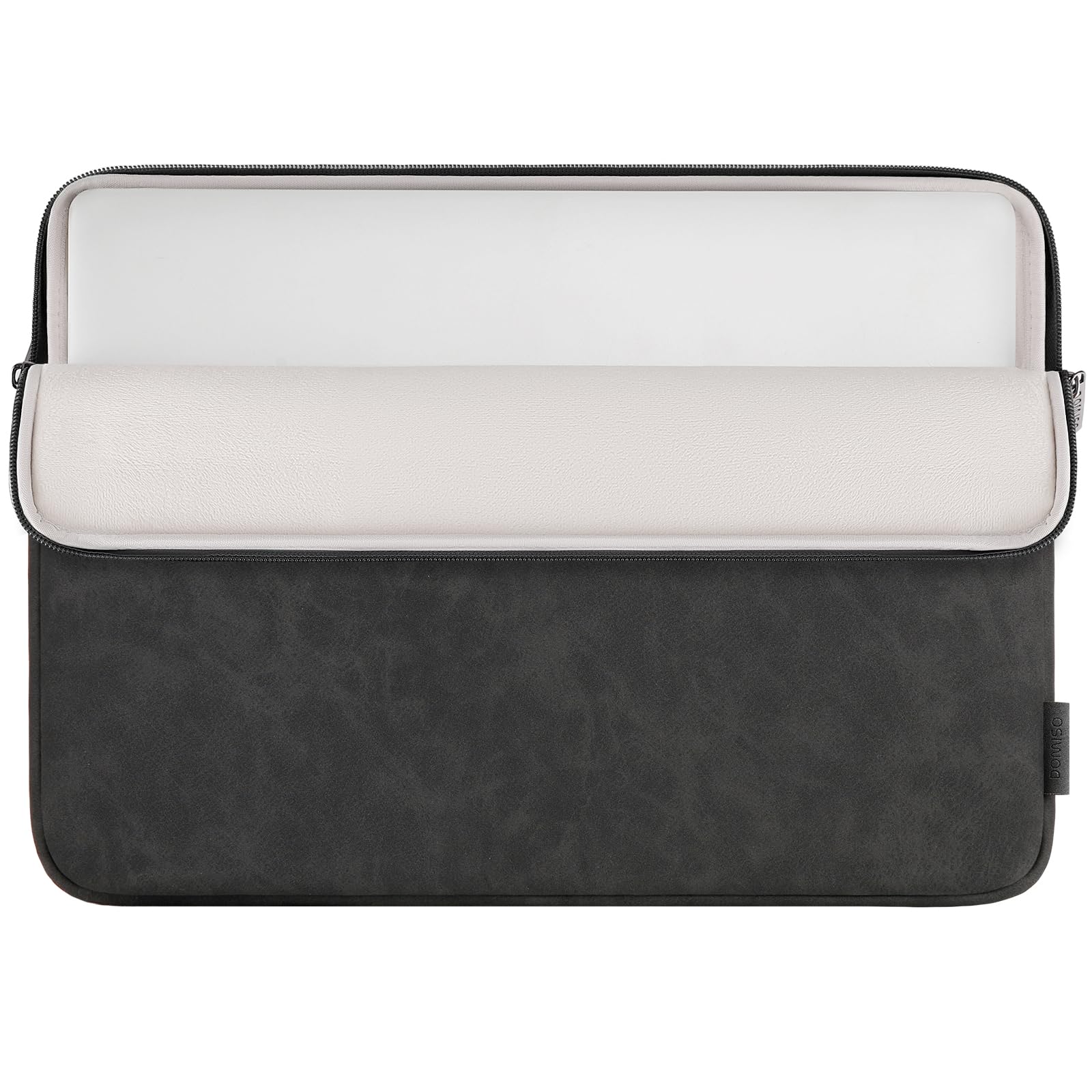 DOMISO Laptoptas 14 inch laptophoes, tas, compatibel met 15 inch MacBook Air M4/A3241 M3/A3114 M2/A2941, waterafstotend, laptophoes, sleeve met gouden ritssluiting en accessoiretas, beige