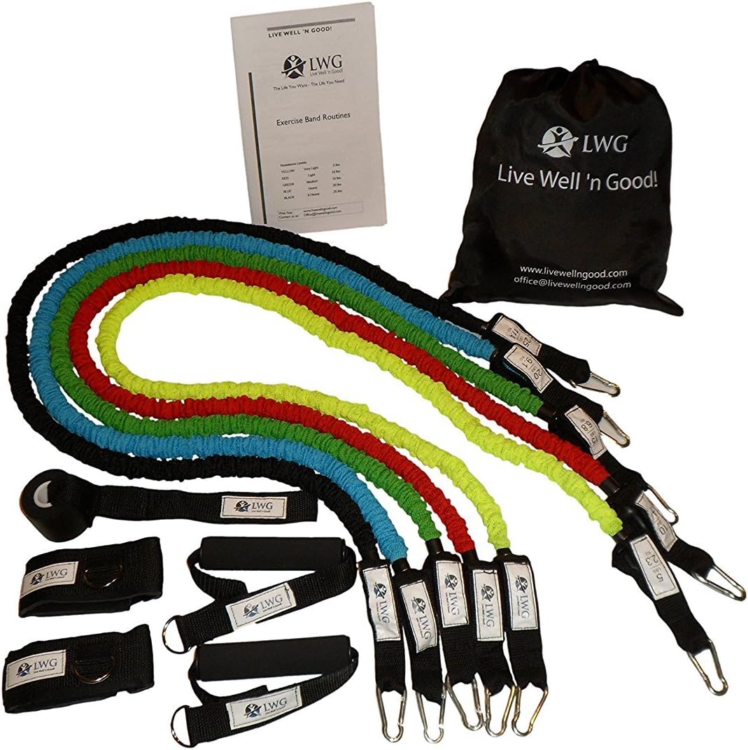 Resistance Training Bands, Exercise Tubes By LWG for