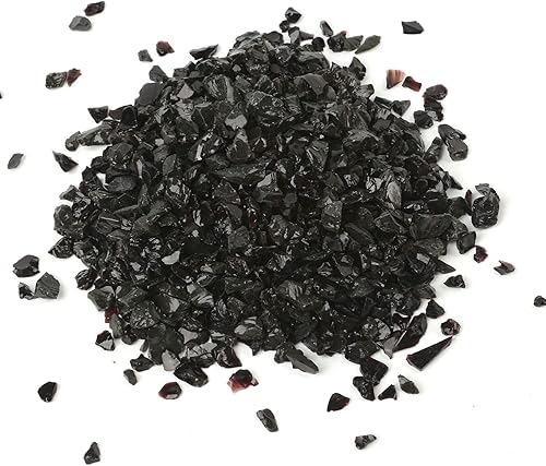 Alan Stone - Grava de vidrio reflejante de alto brillo, gemas o gotas de fuego, piedras de cristal de fuego, para chimenea, pecera, acuario o