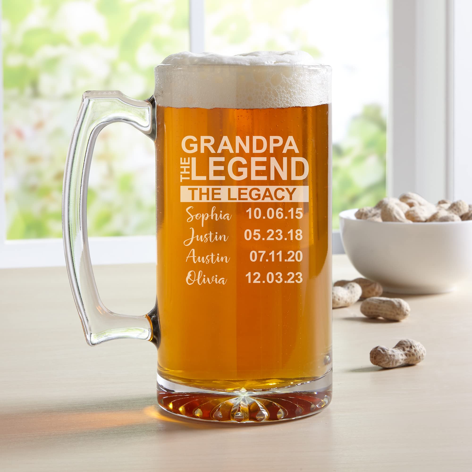 Let's Make Memories Personalized Family Legend Oversize Beer Mug - 25 oz. - For Him - For Dad