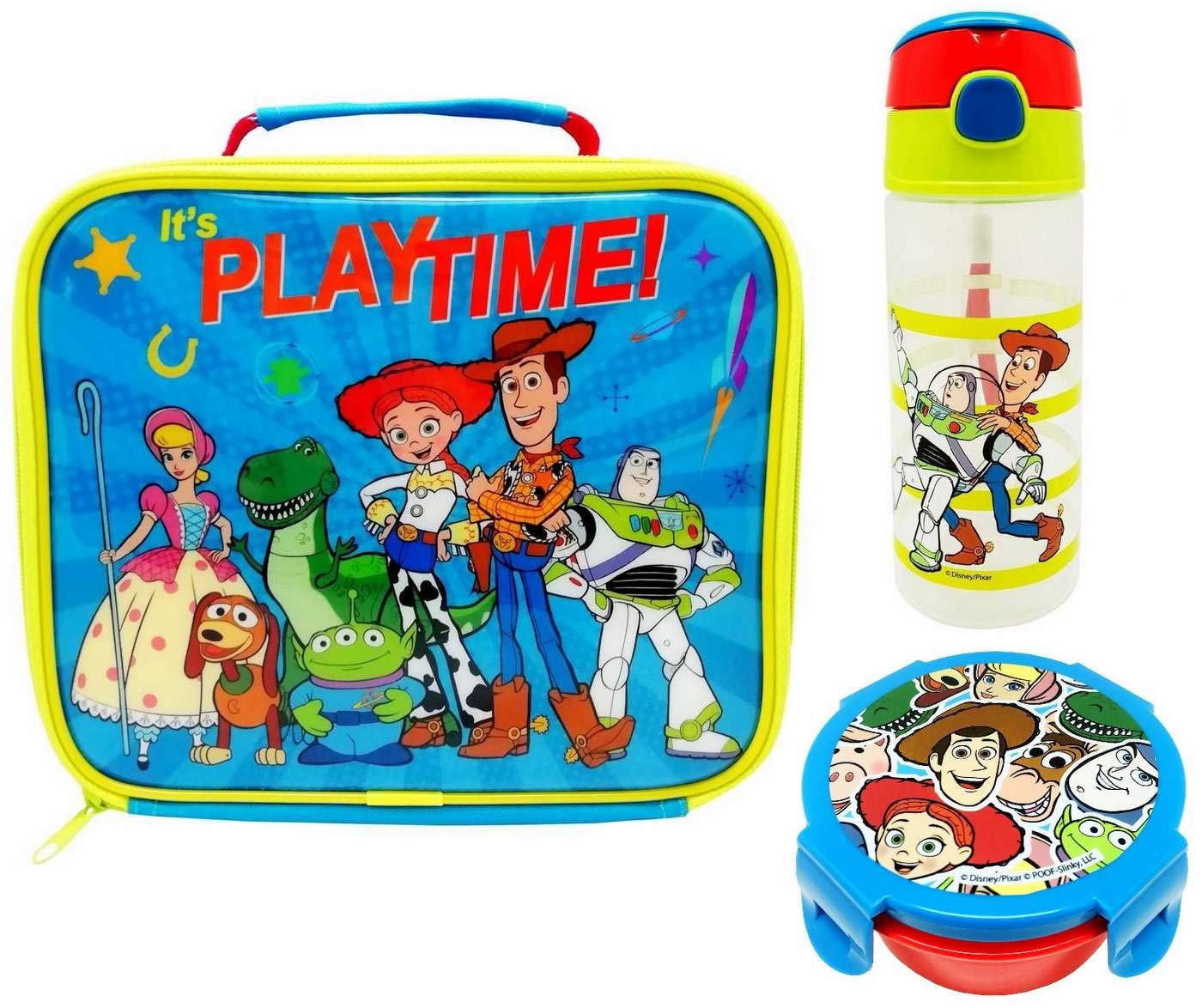 Toy Story Playtime characters Lunch Bag, Water Bottle and Snack Pot Bundle Set