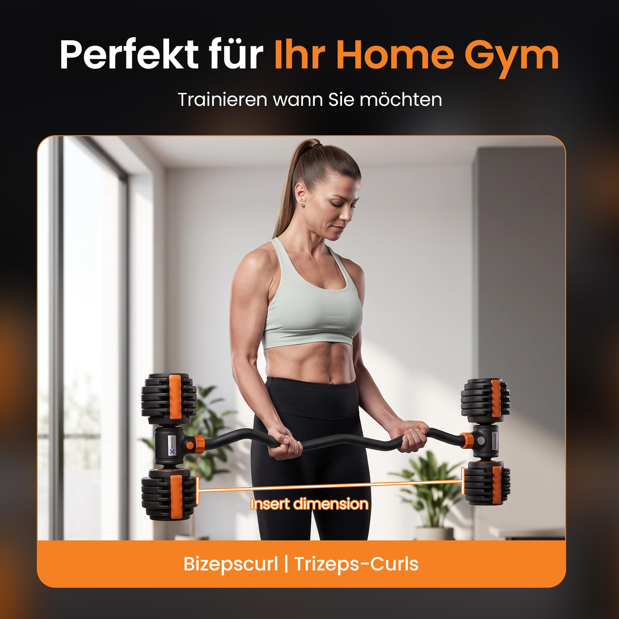 Verstellbare Kurzhantel 2,5-12 kg mit 10 Gewichtsstufen, einzelne Hantel mit Hantelablage, Schnellverstellung, rutschfester Griff für Home Gym