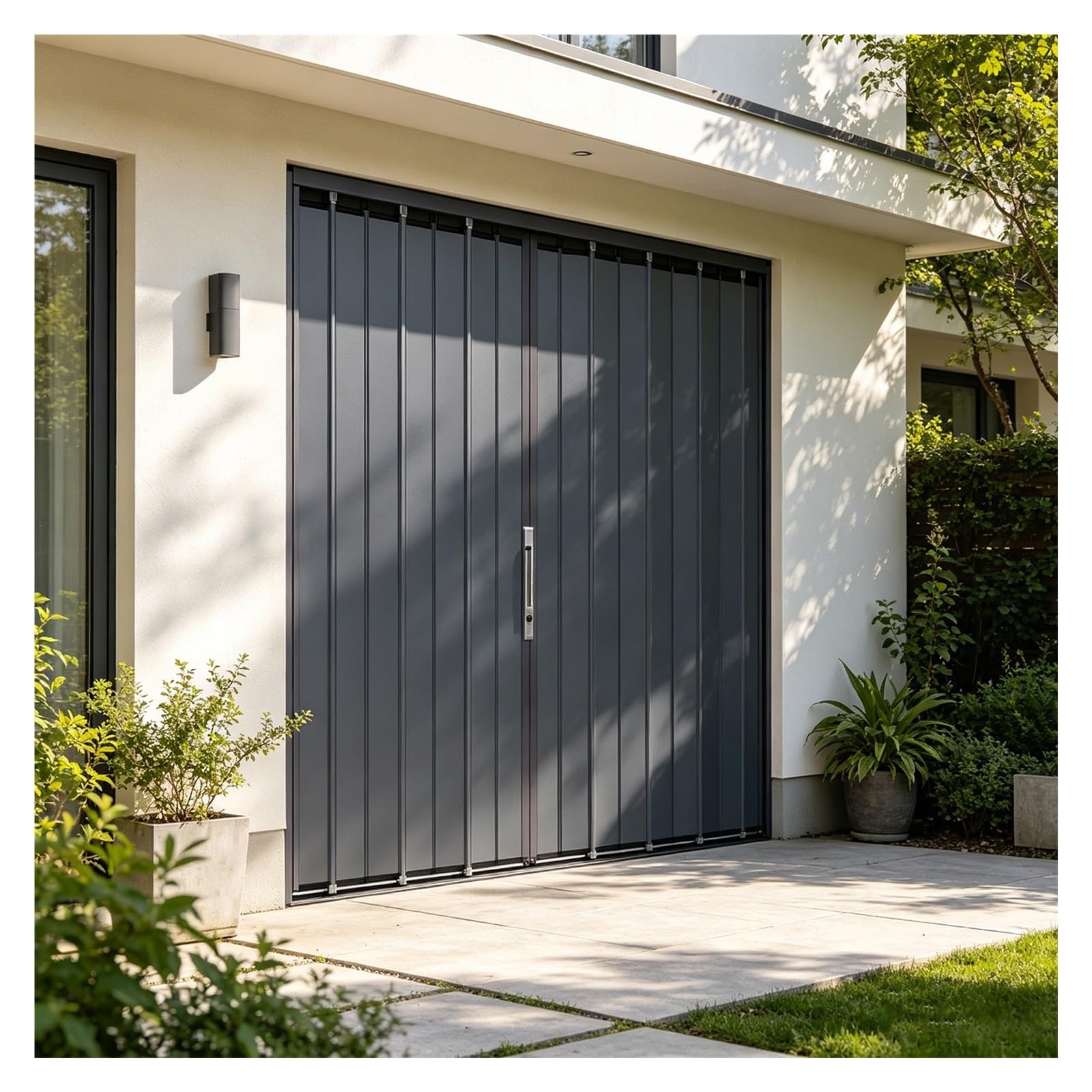 Outdoor Courtyard Lockable Folding Door, Space Saving Aluminum Alloy Accordion Door for Balconies/Hallways/Basements, Sliding-Folding Partition(120x230cm (47.2x90.6))