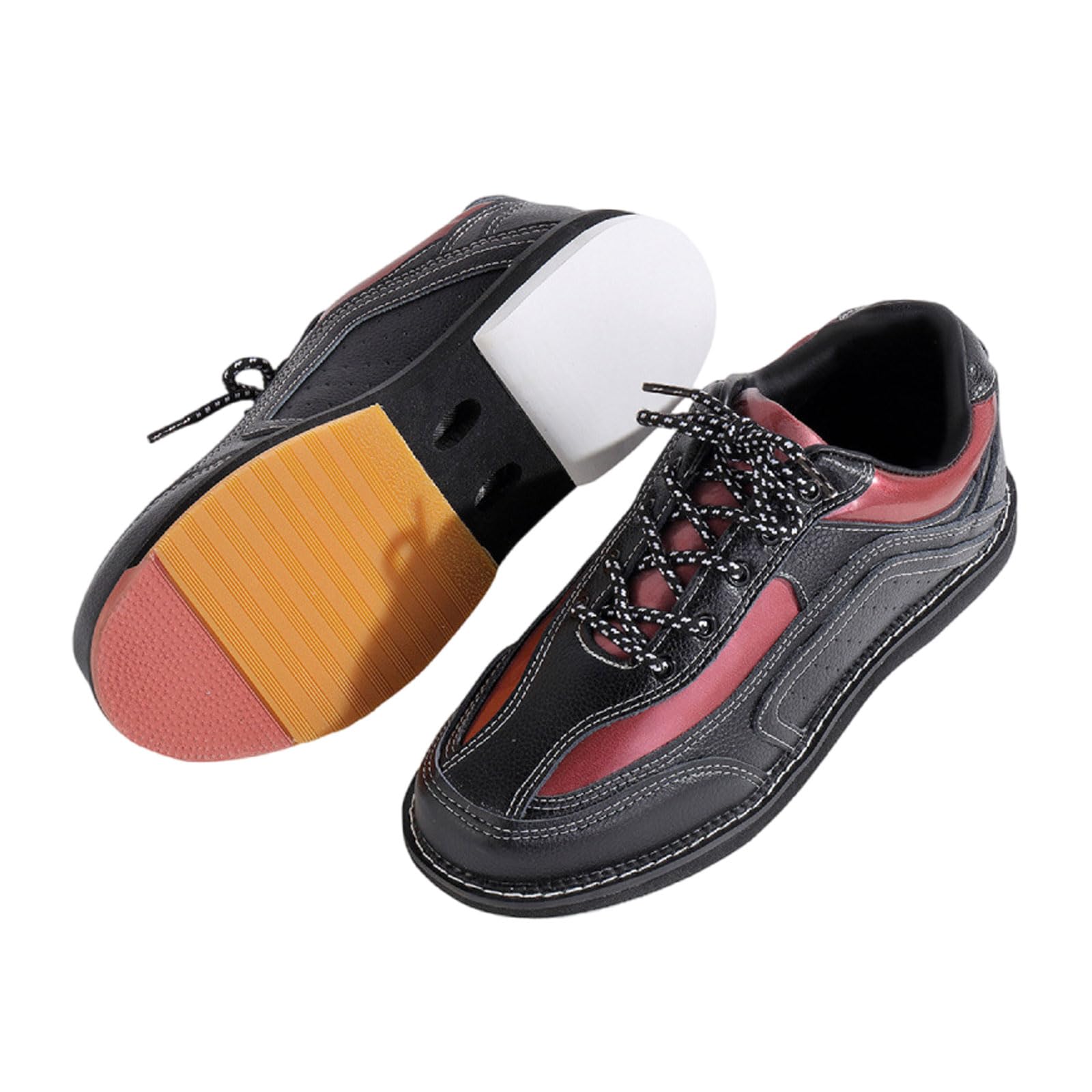 Bowlingschuhe Herren,Atmungsaktive Bowlingschuhe,Bowlingschuhe,Rasen Bowlingschuhe,Bowling-Schuhe Erwachsene,Bowling-Schuhe,Buffer,Bufferatmungsaktiv,Für Rechtshänder-Bowler,Schwarz