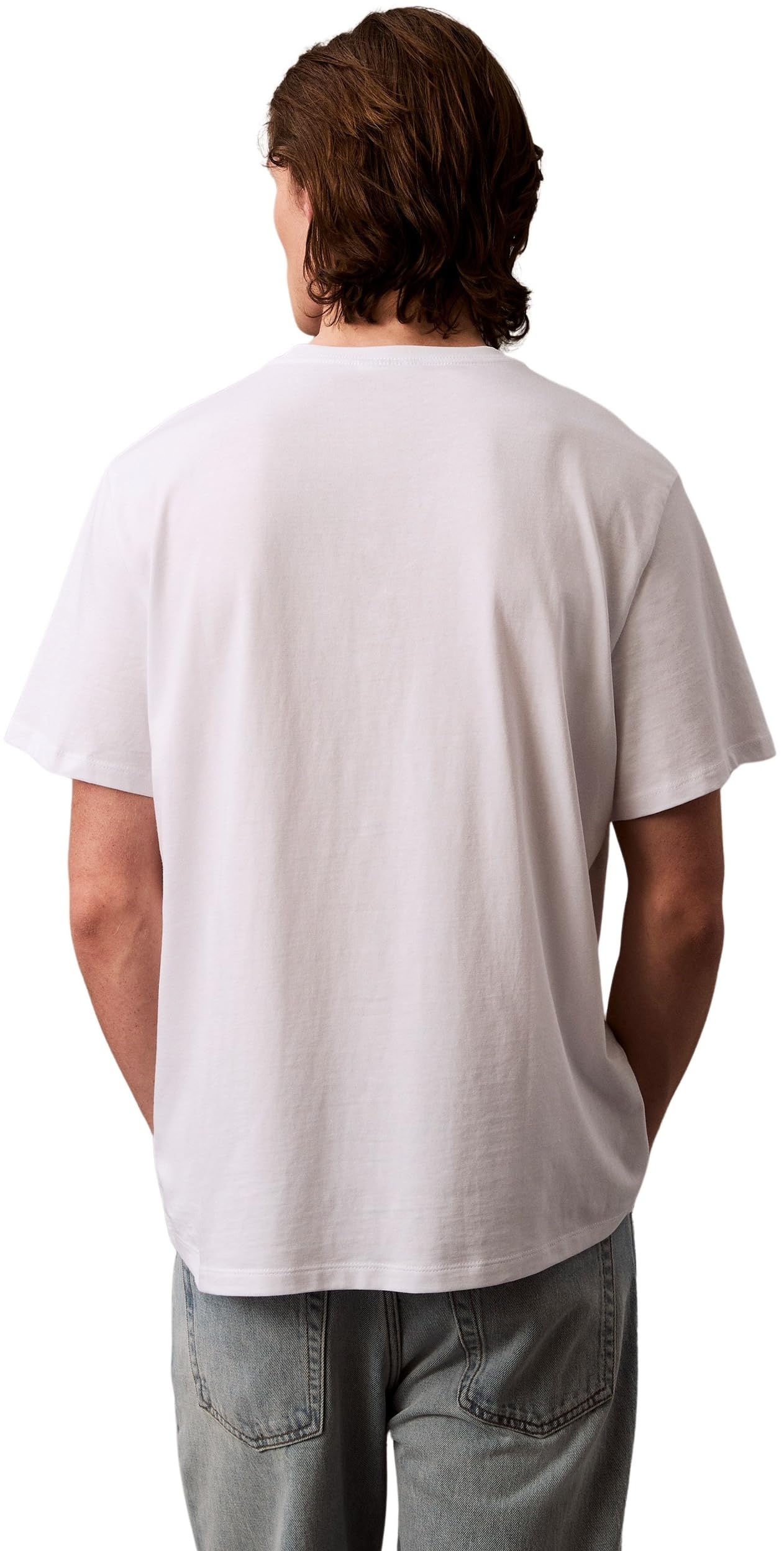 Calvin Klein Herren T-Shirt Kurzarm Monologo Tee aus Baumwolle, Weiß (Brilliant White), XXS – Ansicht 2