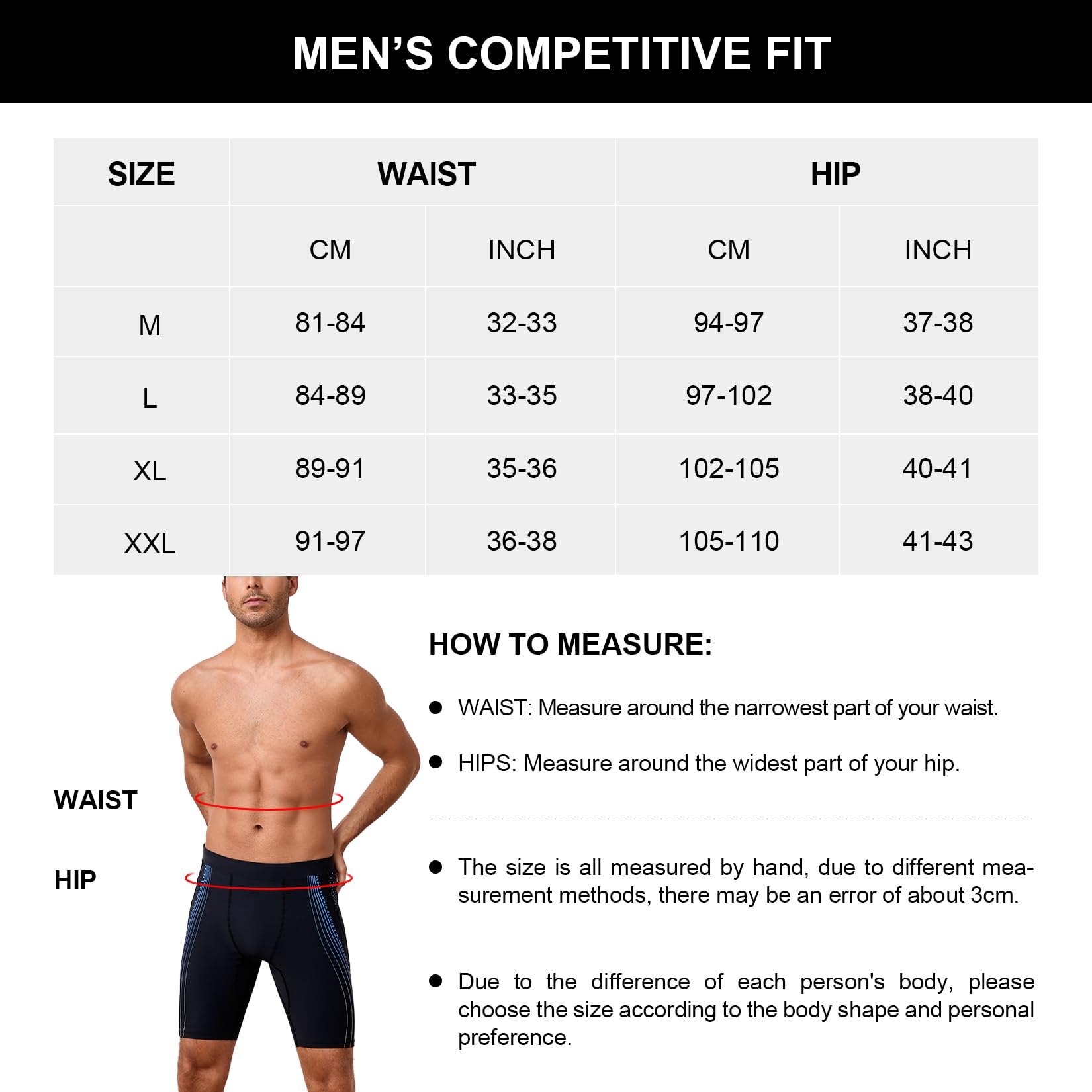 WIN.MAX pour Homme Athletic Solid Swim Jammers, Endurance Long Racing Training Maillot de Bain
