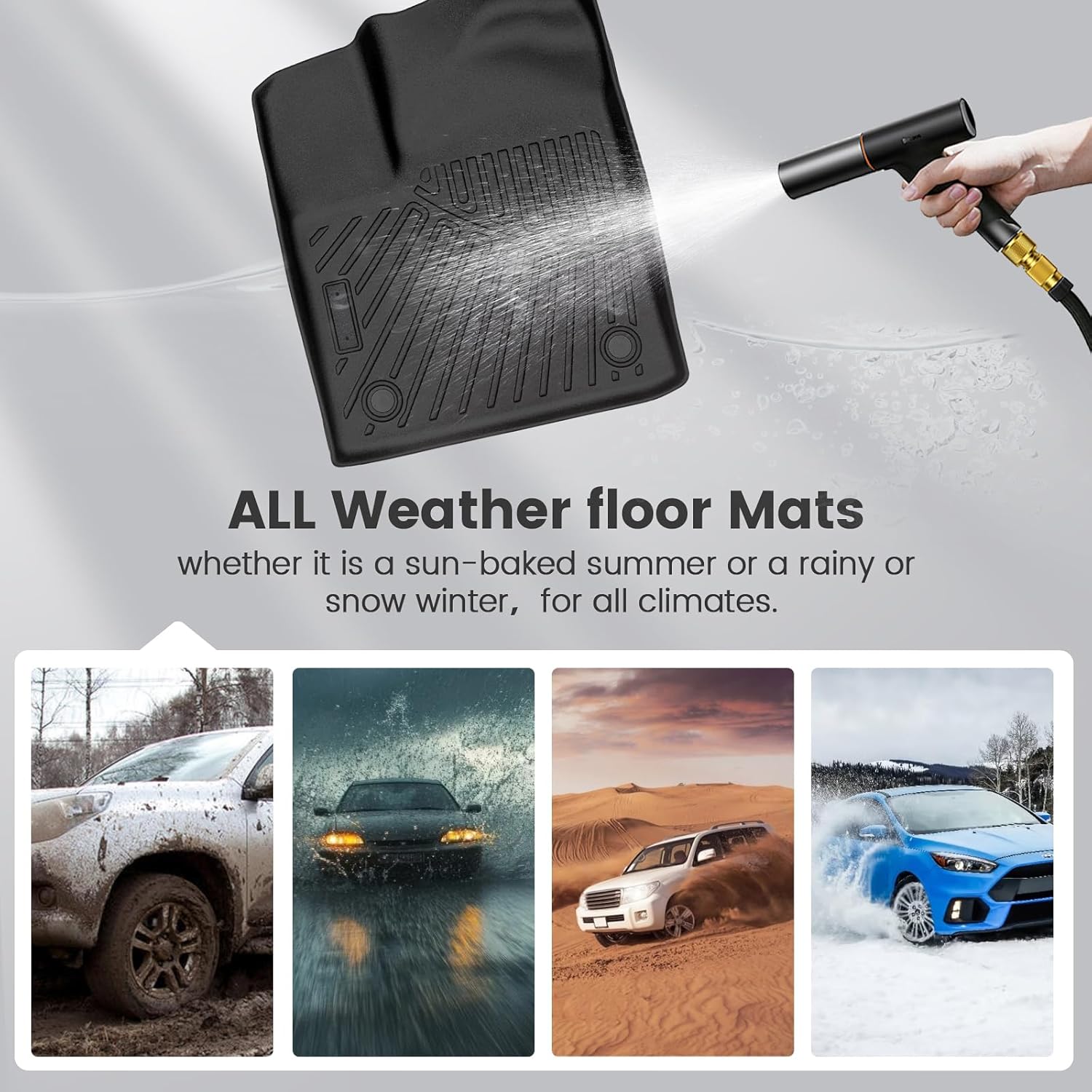 KMF Floor Mats for Toyota 4Runner 2025 (NOT for Hybrid) Accessories, 5 Seats All Weather TPE Waterproof Car Floor Liners - Front & Rear 2 Row, Anti-Slip Deep Grooves Custom Fit 4Runner Car Mats
